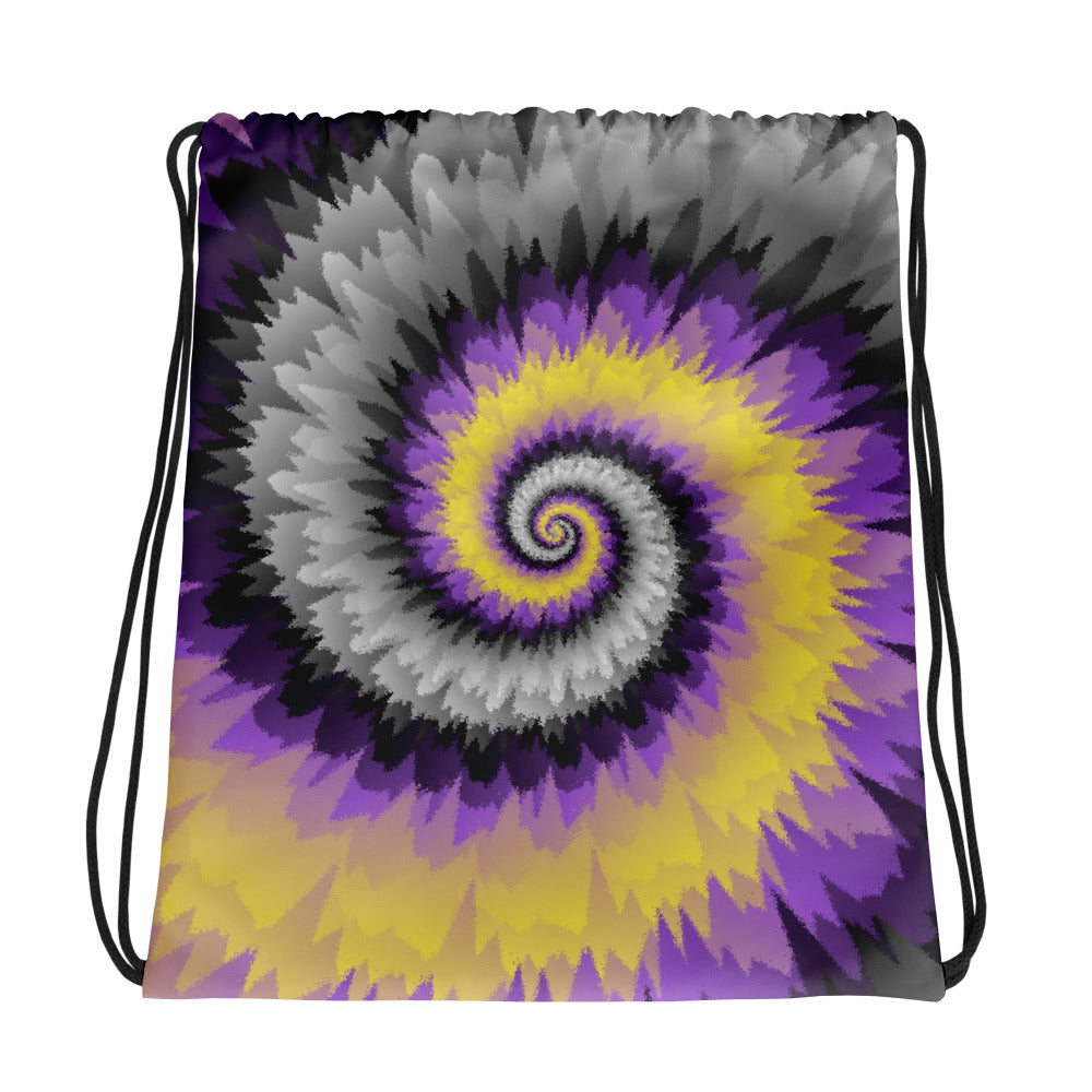 Drawstring Bag-Tie Dye Spiral-Nonbinary