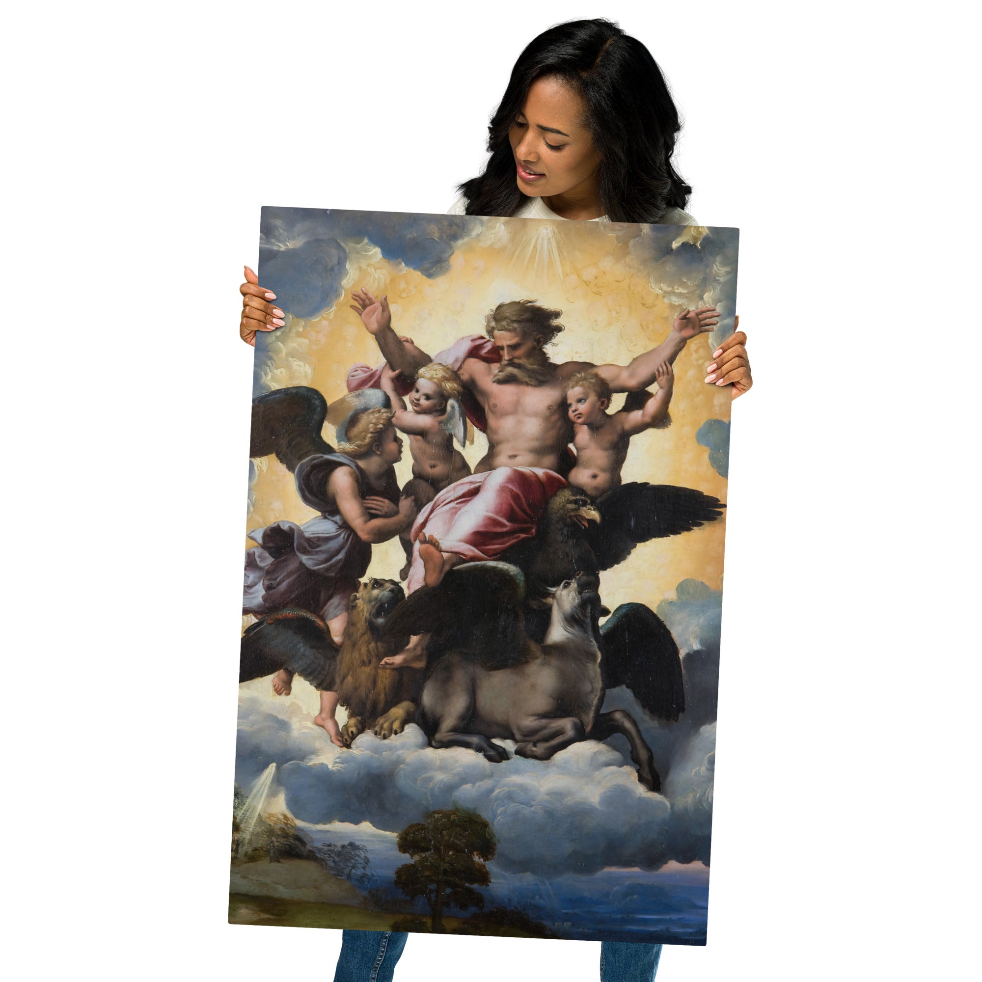 Metal prints-Raphael-Italian 1483-1520-Ezekiel’s Vision 1517