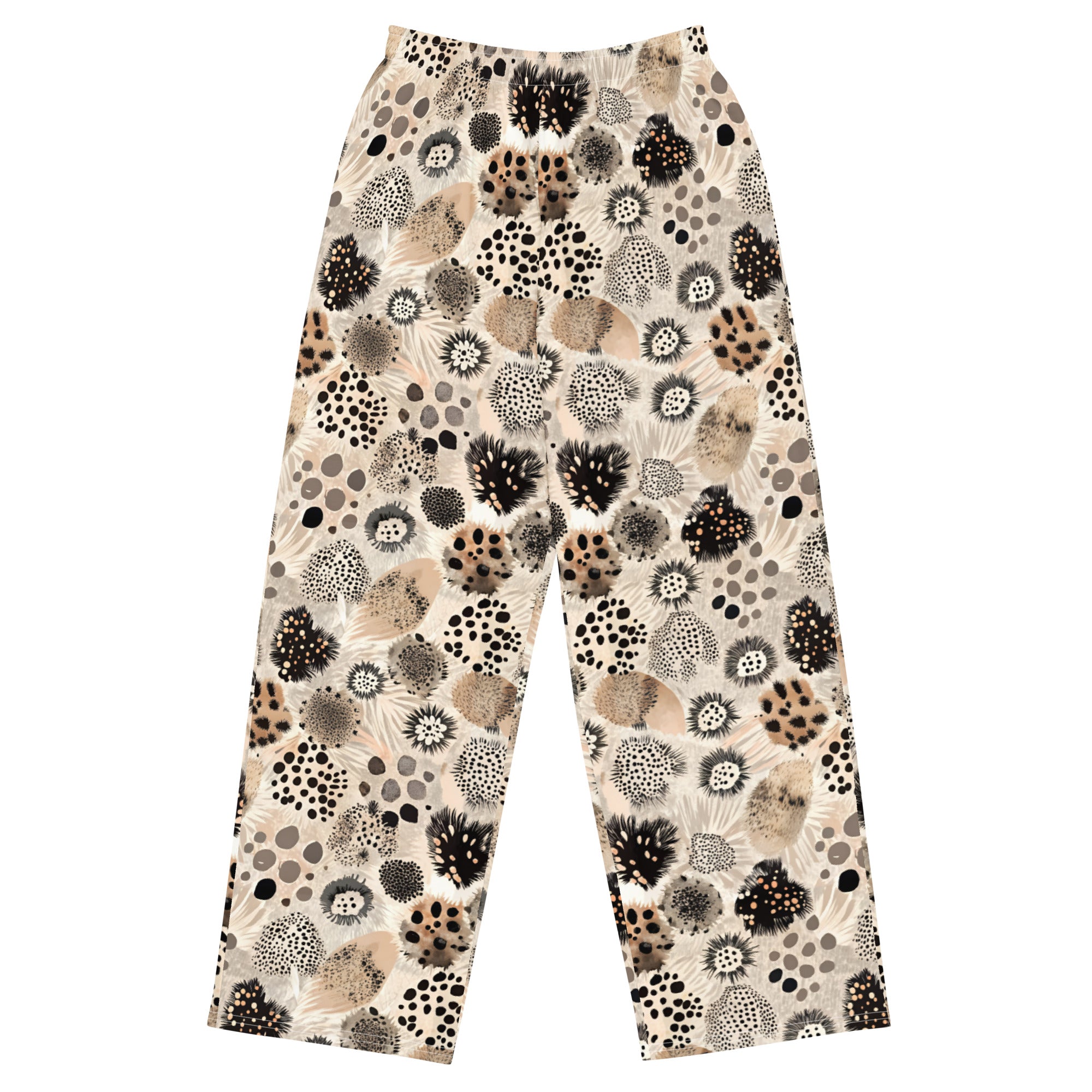 unisex wide-leg pants- Artsy Animal Print Design VI