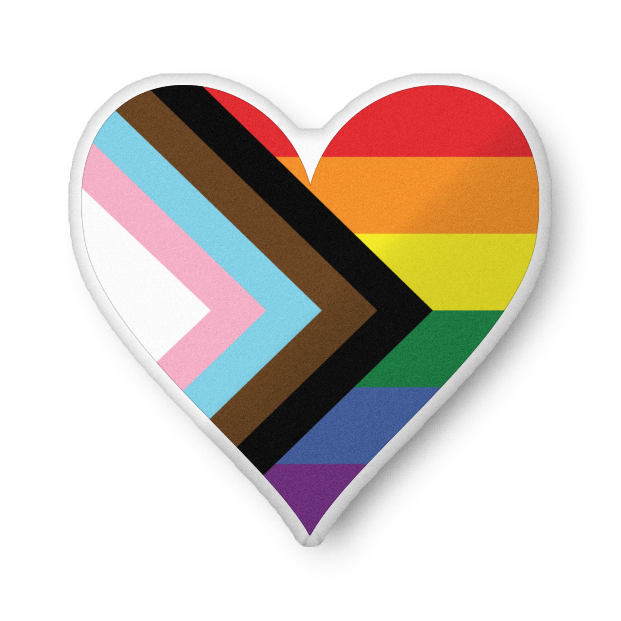 Custom-shaped pillow-Progress Pride Heart