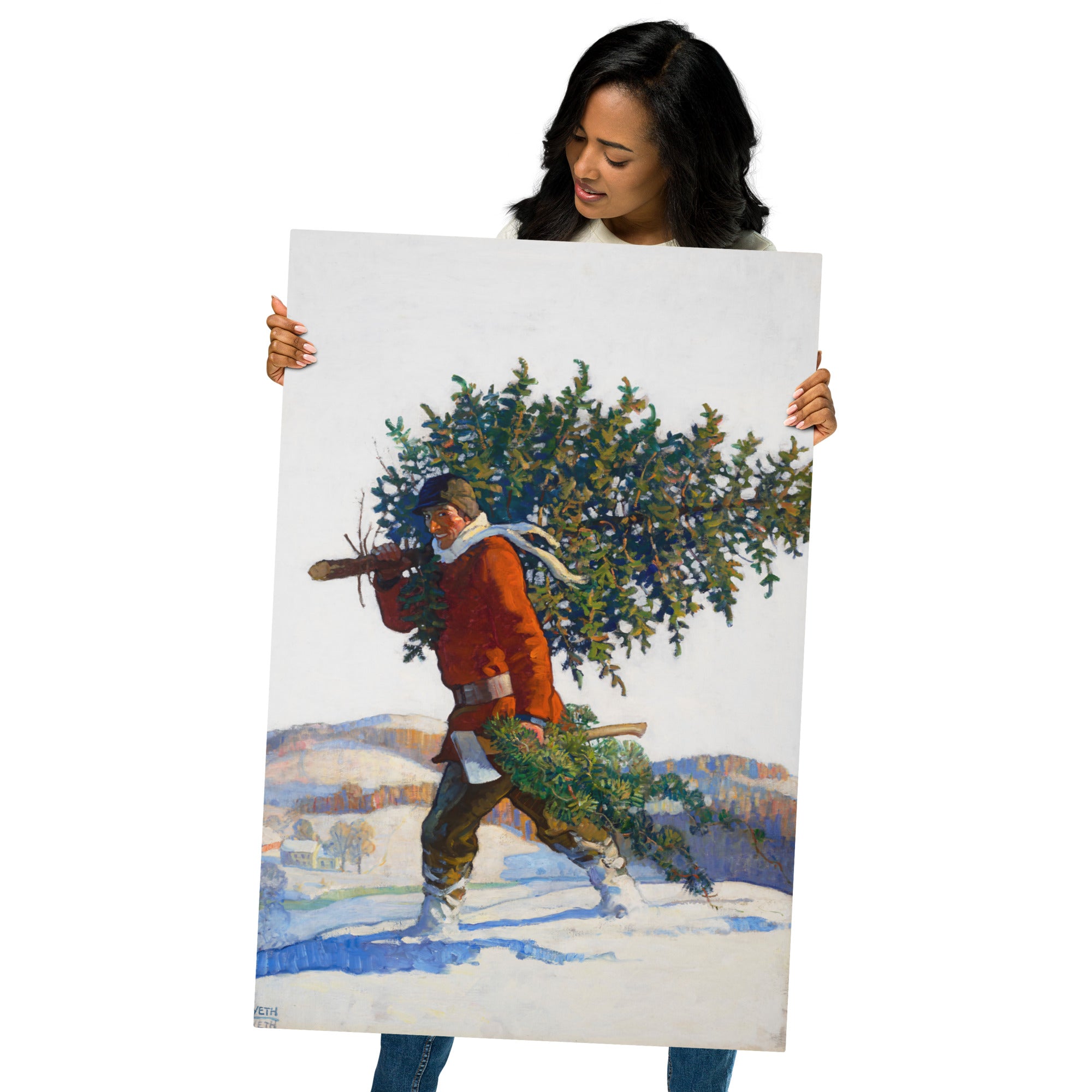 Metal prints-N.C.Wyeth-American 1882-1945-Christmas Tree–Chadds Ford 1922