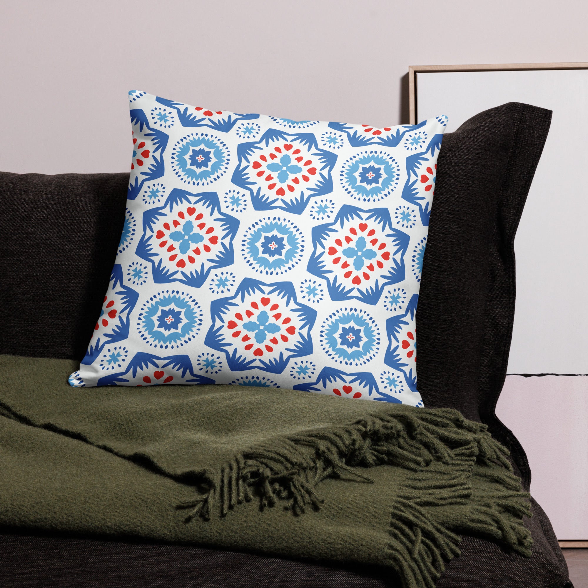 Pillow Case- Floral Geometric