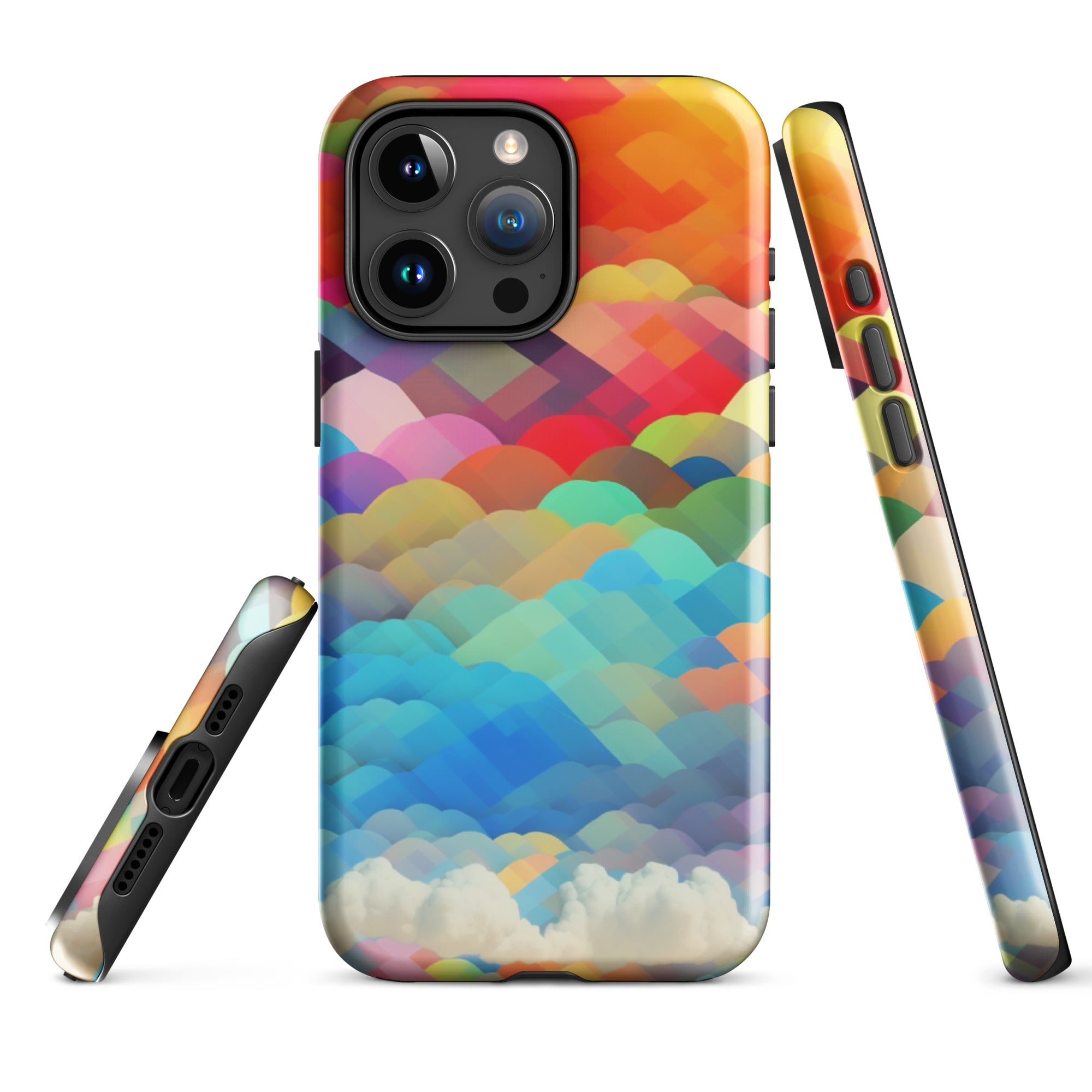 Tough Case for iPhone®- Rainbow Cloud Pattern II