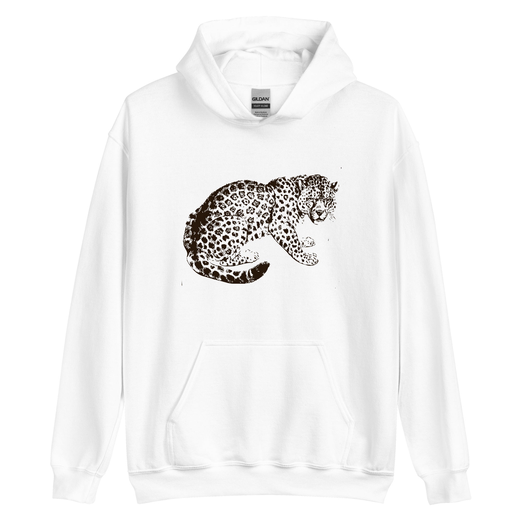 Unisex Hoodie- Hand Drawn Jaguar Mono