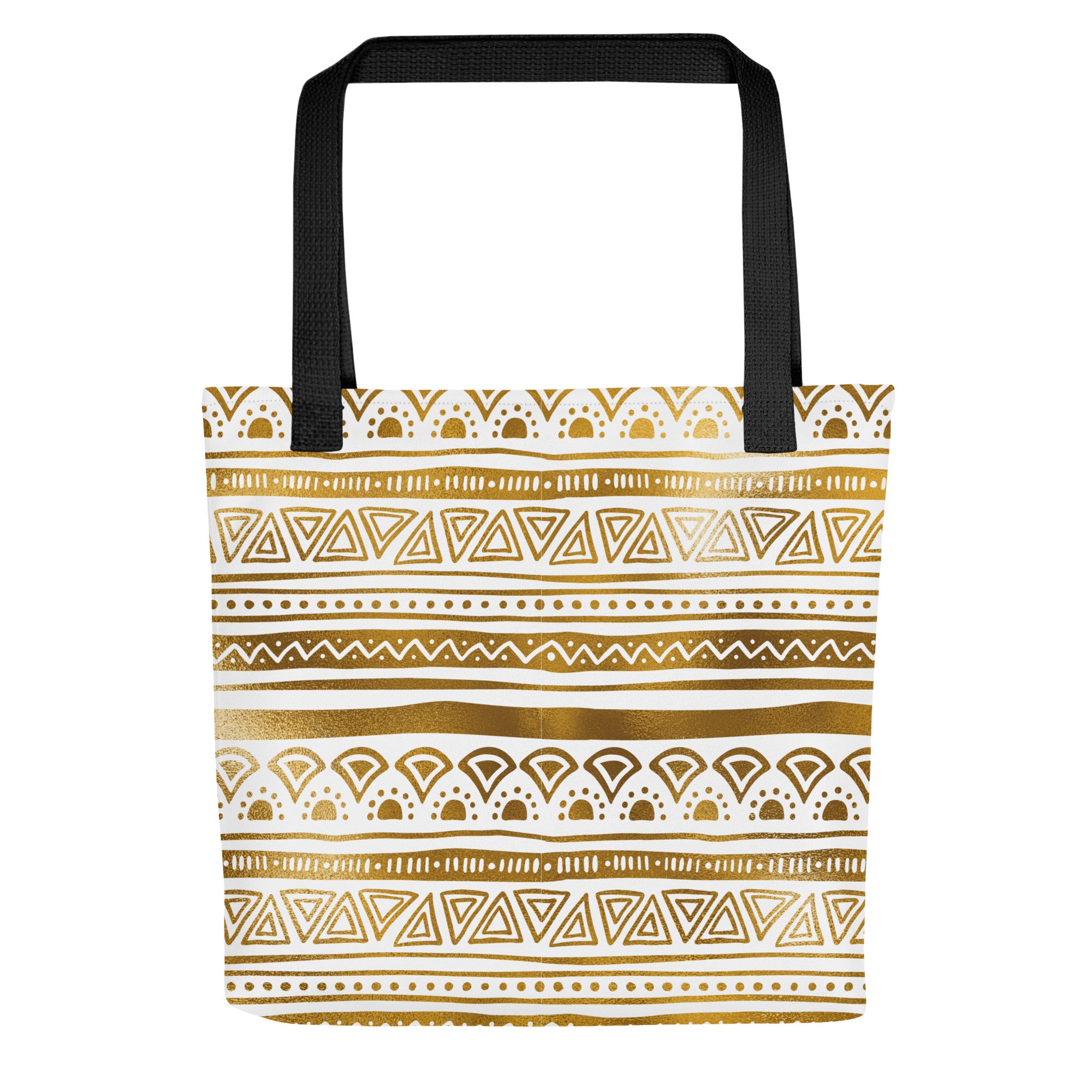 Tote bag- Tribal Patterns White