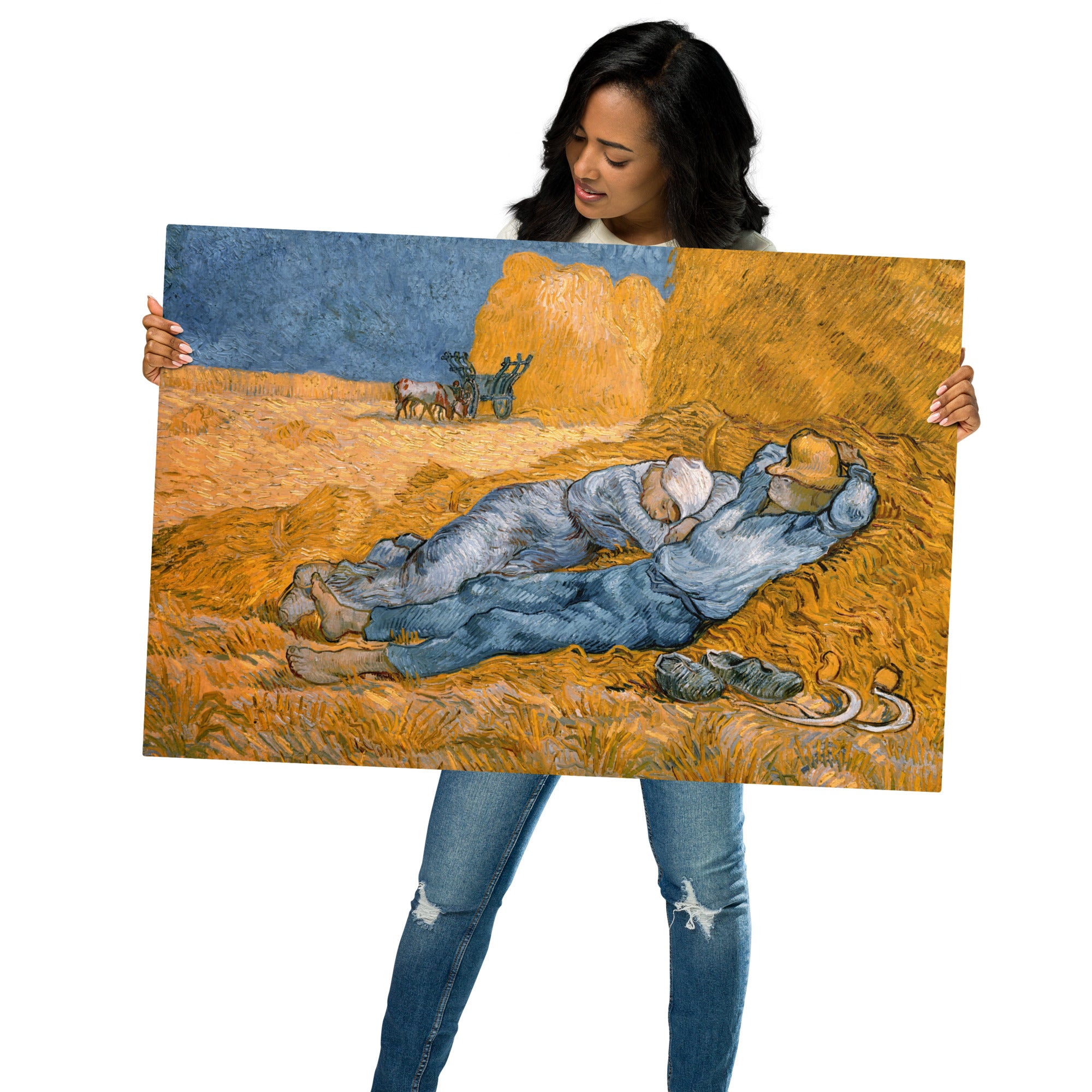 Metal prints-Vincent van Gogh-Dutch 1853-1890-Noon rest from work