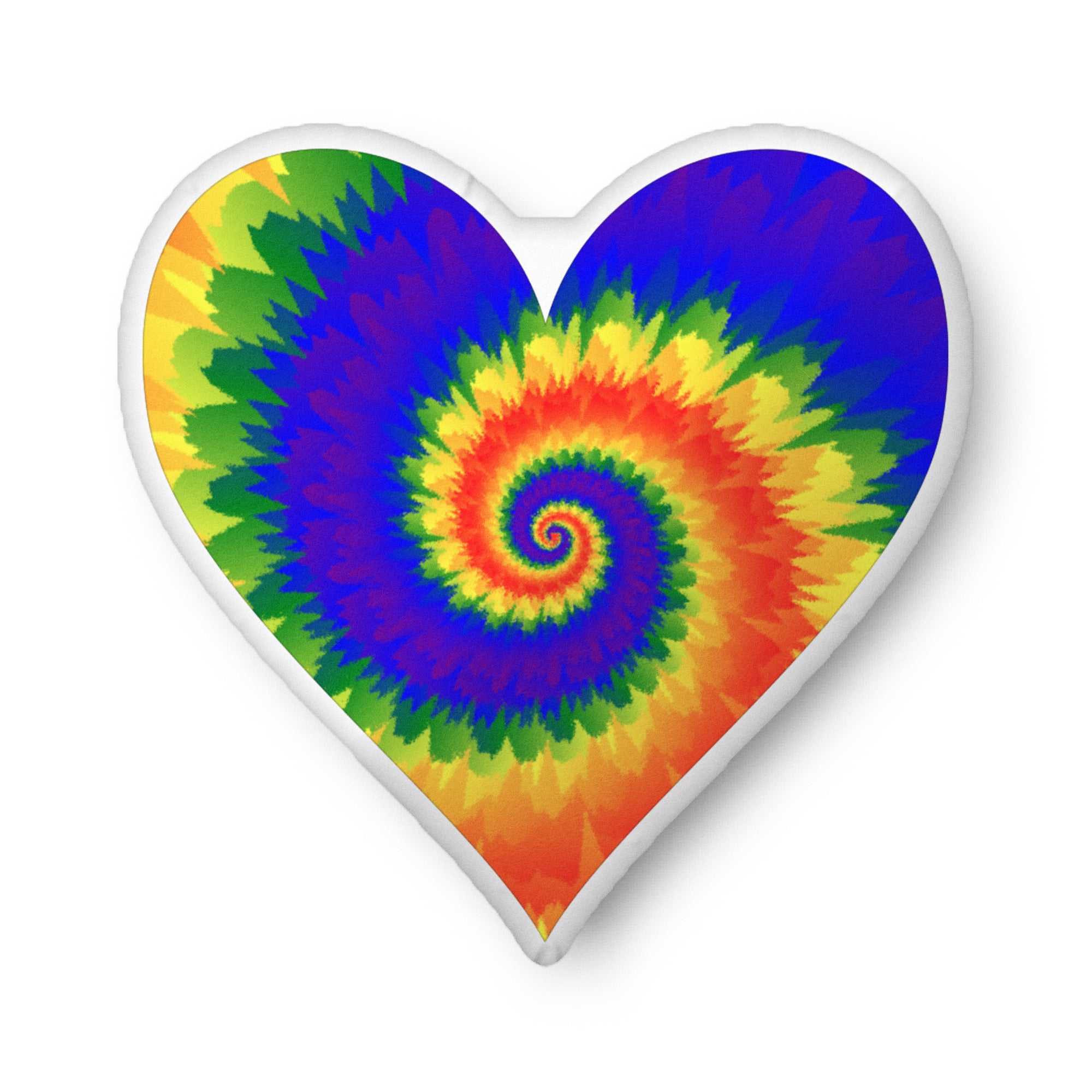 Custom-shaped pillow-Tie Dye LGBTQ Heart