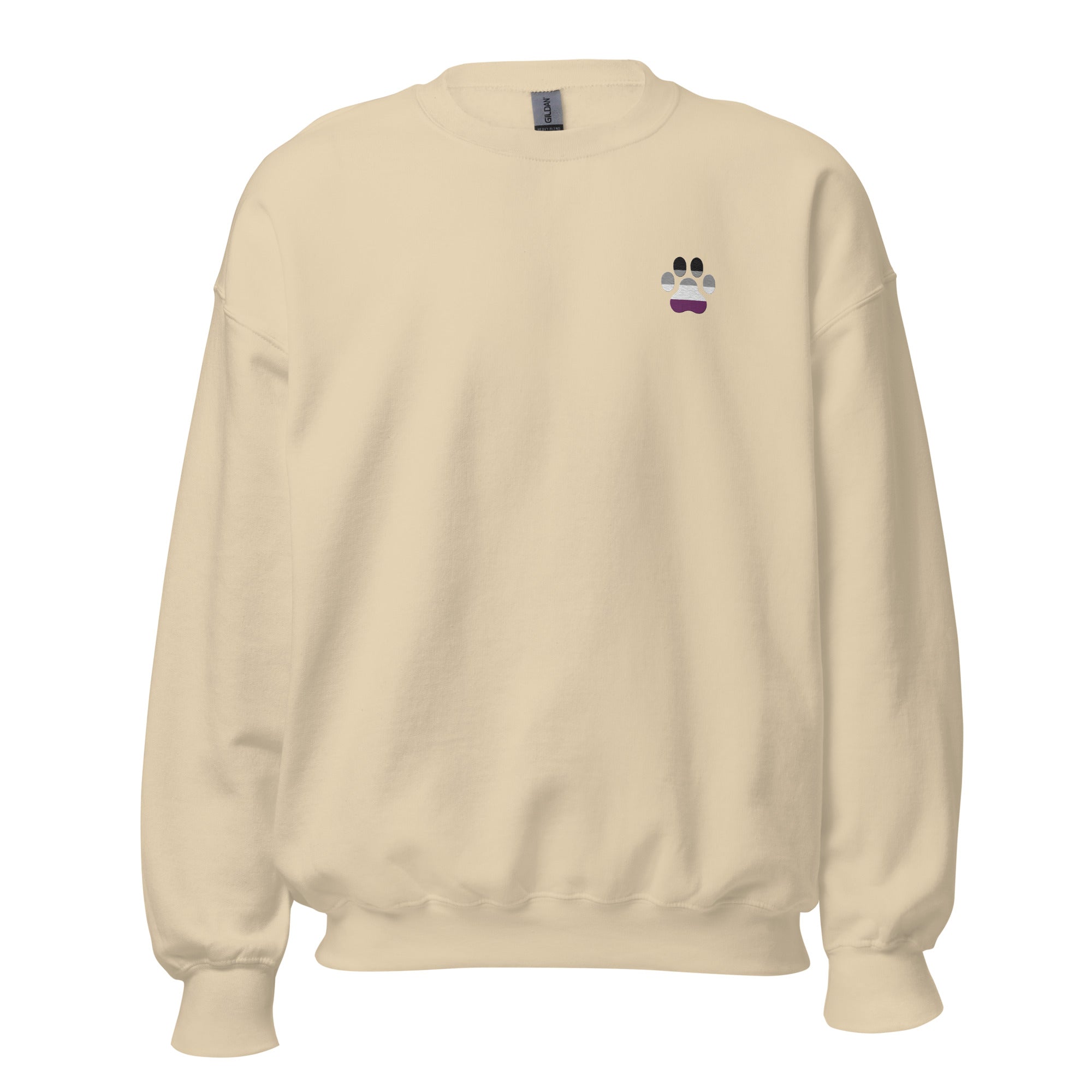 Dog Paw Embroidered Unisex Sweatshirt-Asexual