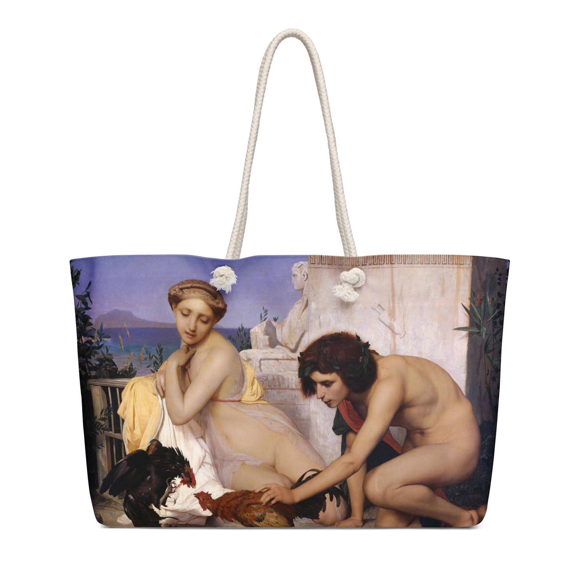 Oversized weekender bag-Young Greeks attending a Cock Fight