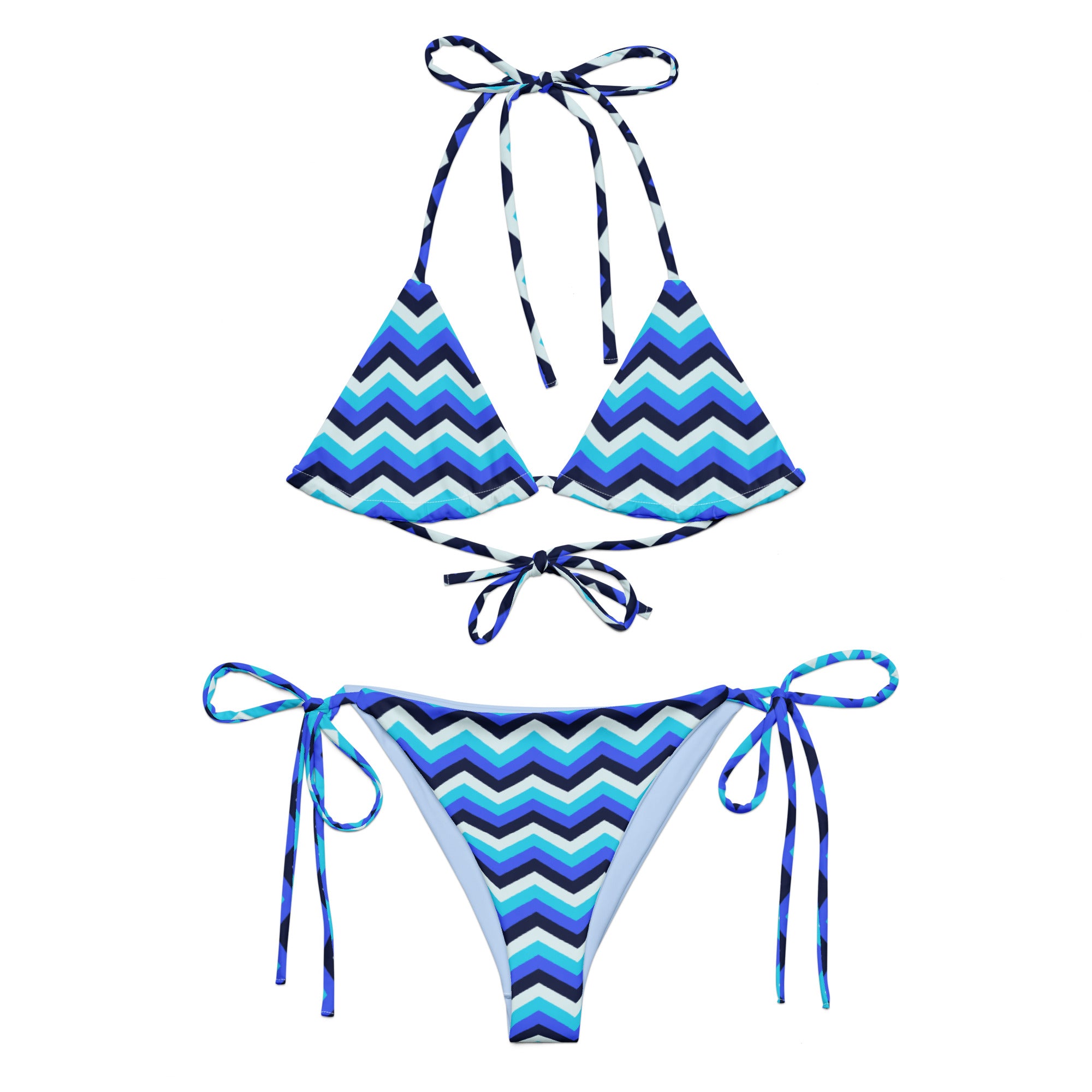 Recycled string bikini-Zig Zag Stripes II