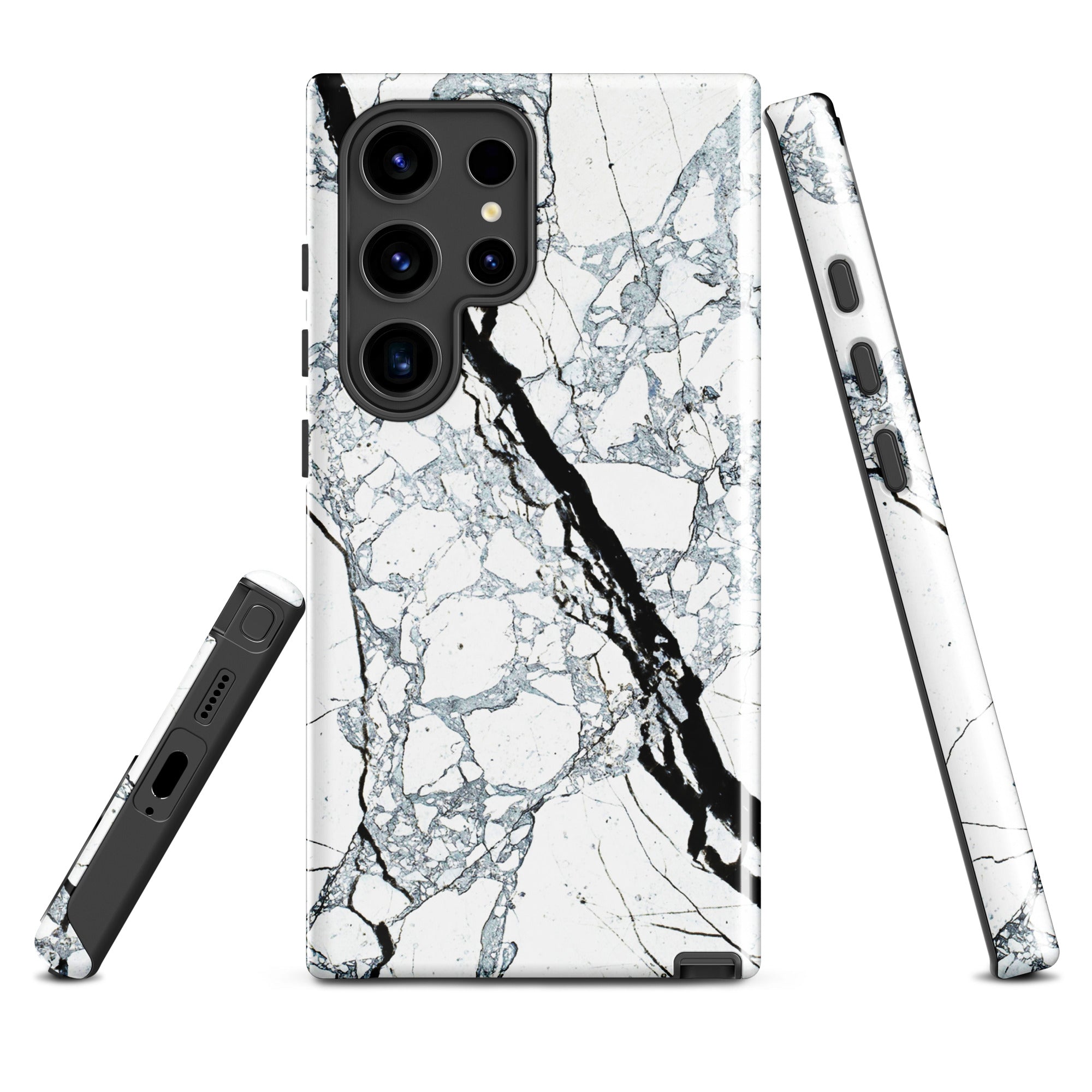Tough case for Samsung®- Marble Black and White