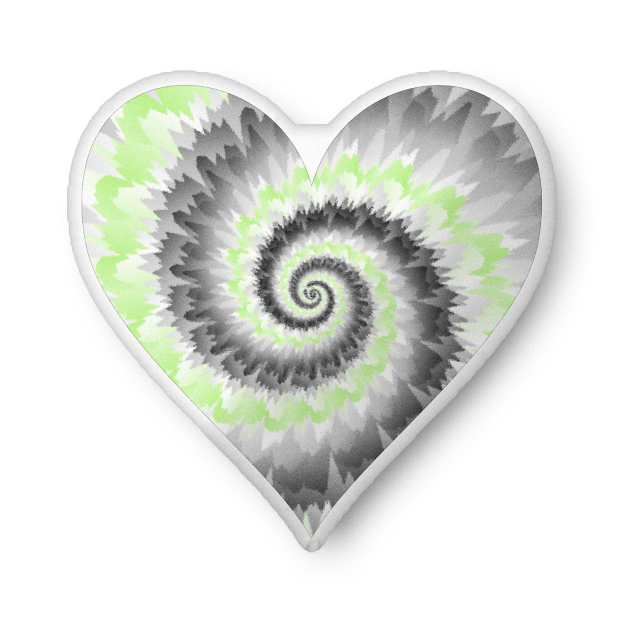 Custom-shaped pillow-Tie Dye Agender Heart