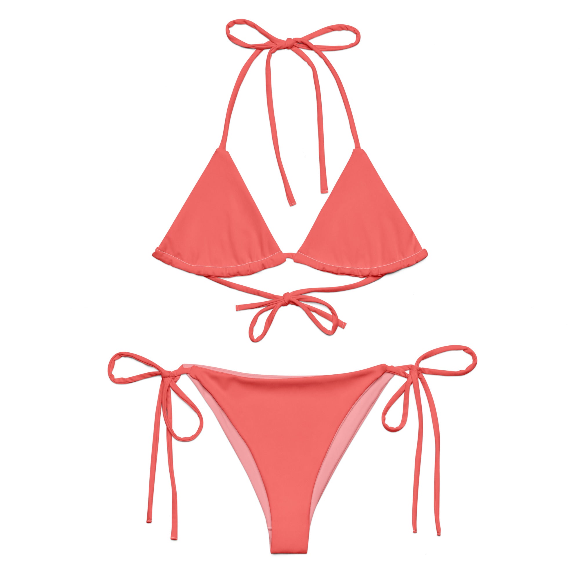 Recycled string bikini-Coral