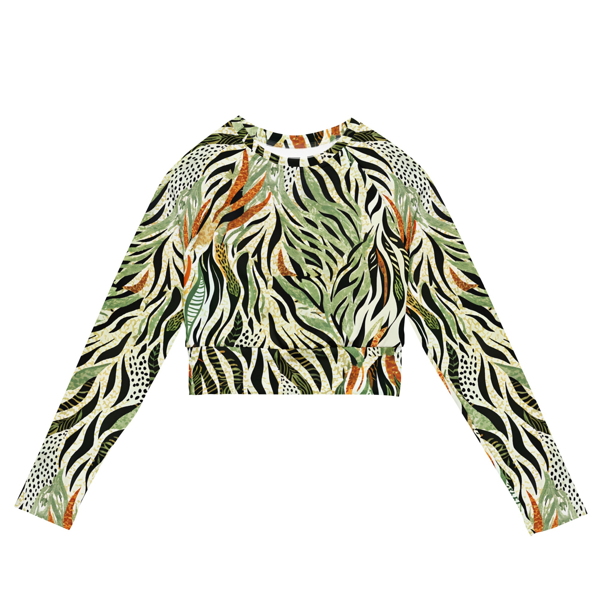 Recycled long-sleeve crop top- Nature Design III