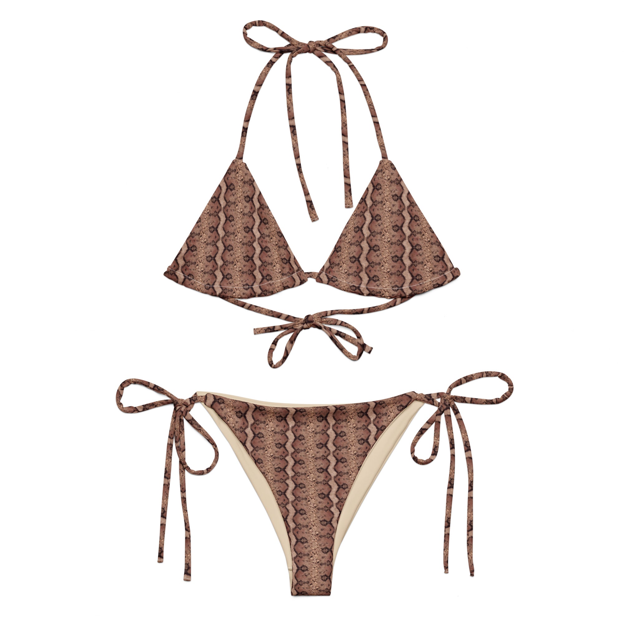 Recycled string bikini-Snake Skin III
