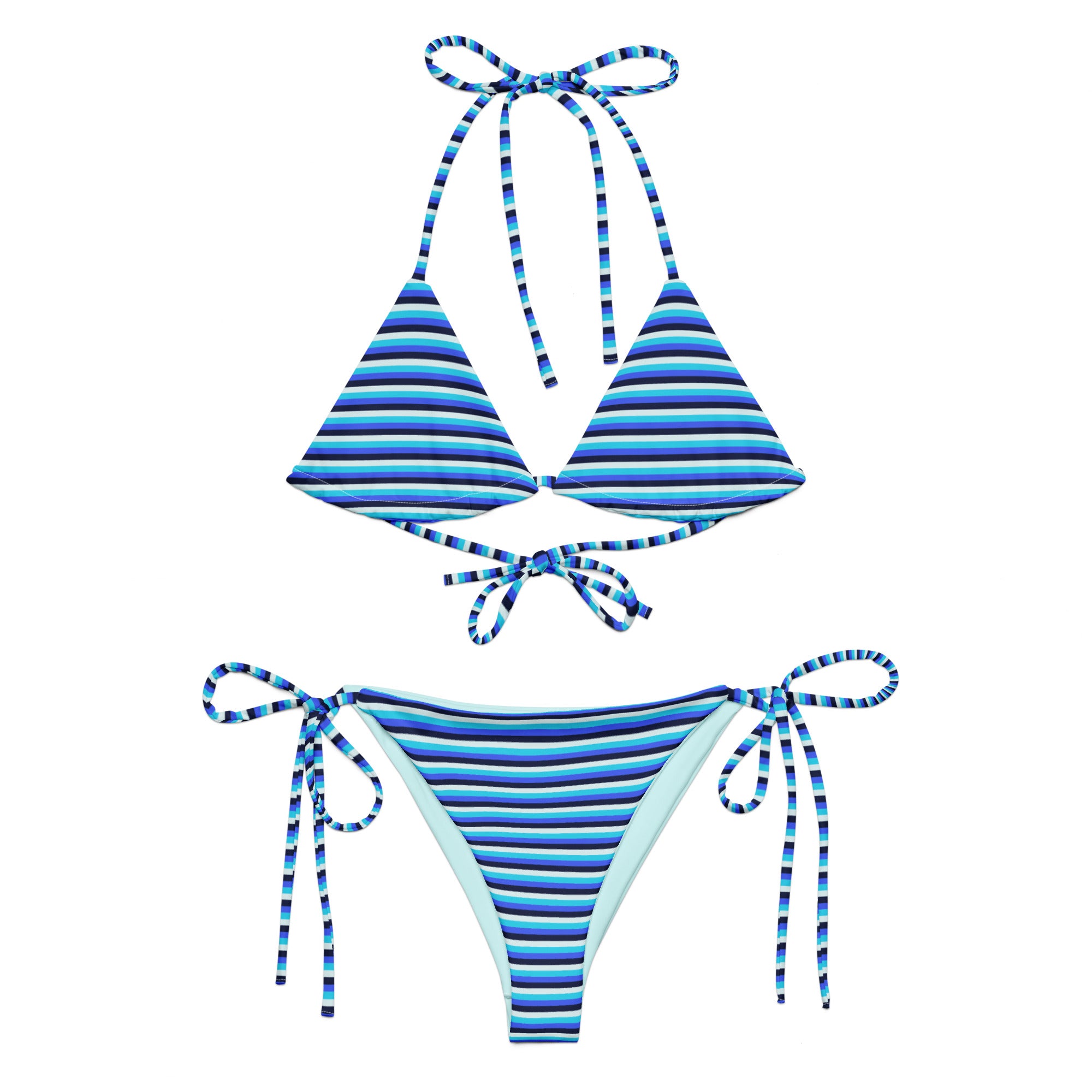 Recycled Colorful Striped String Bikini V