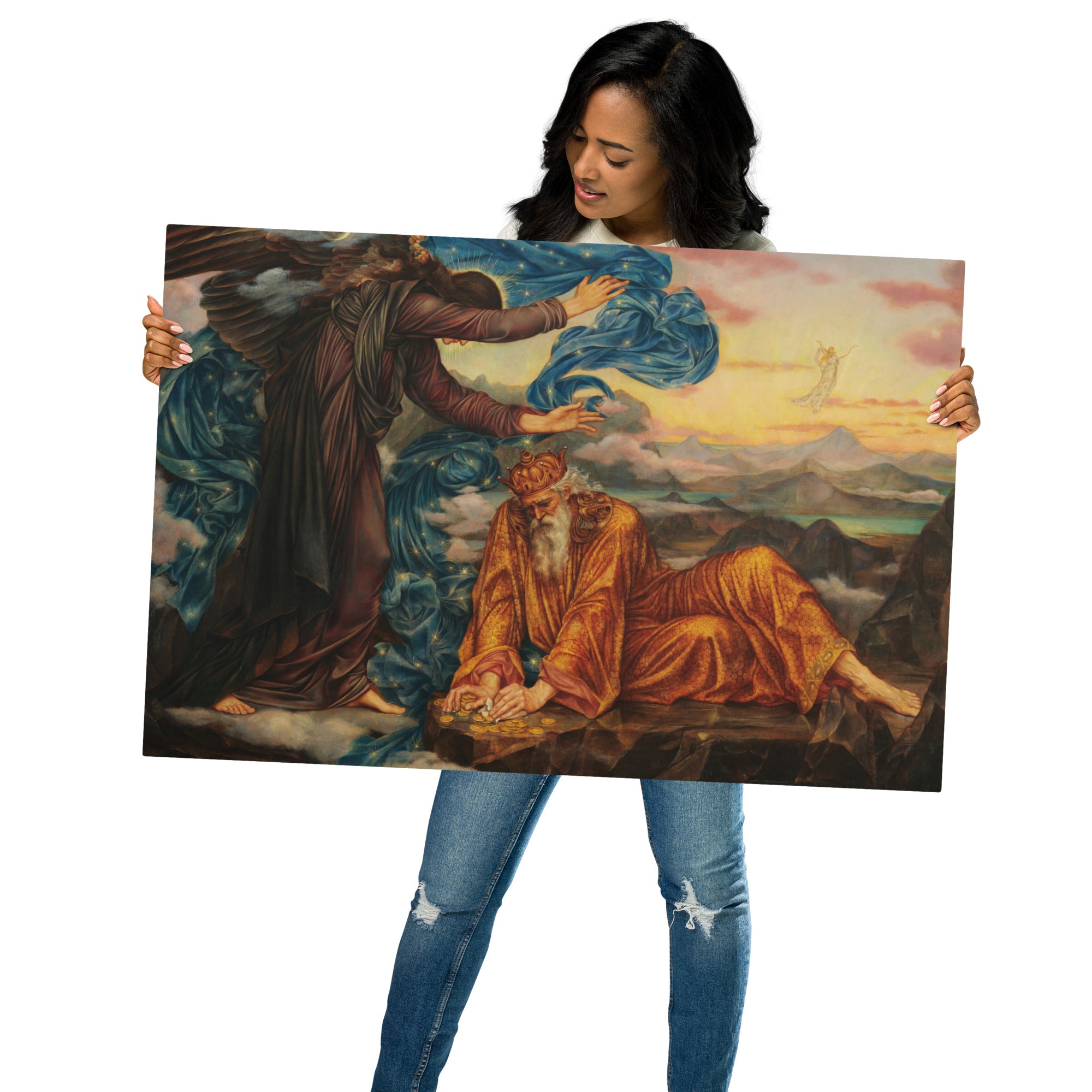 Metal prints-Evelyn De Morgan-English 1855-1919-Earthbound 1897