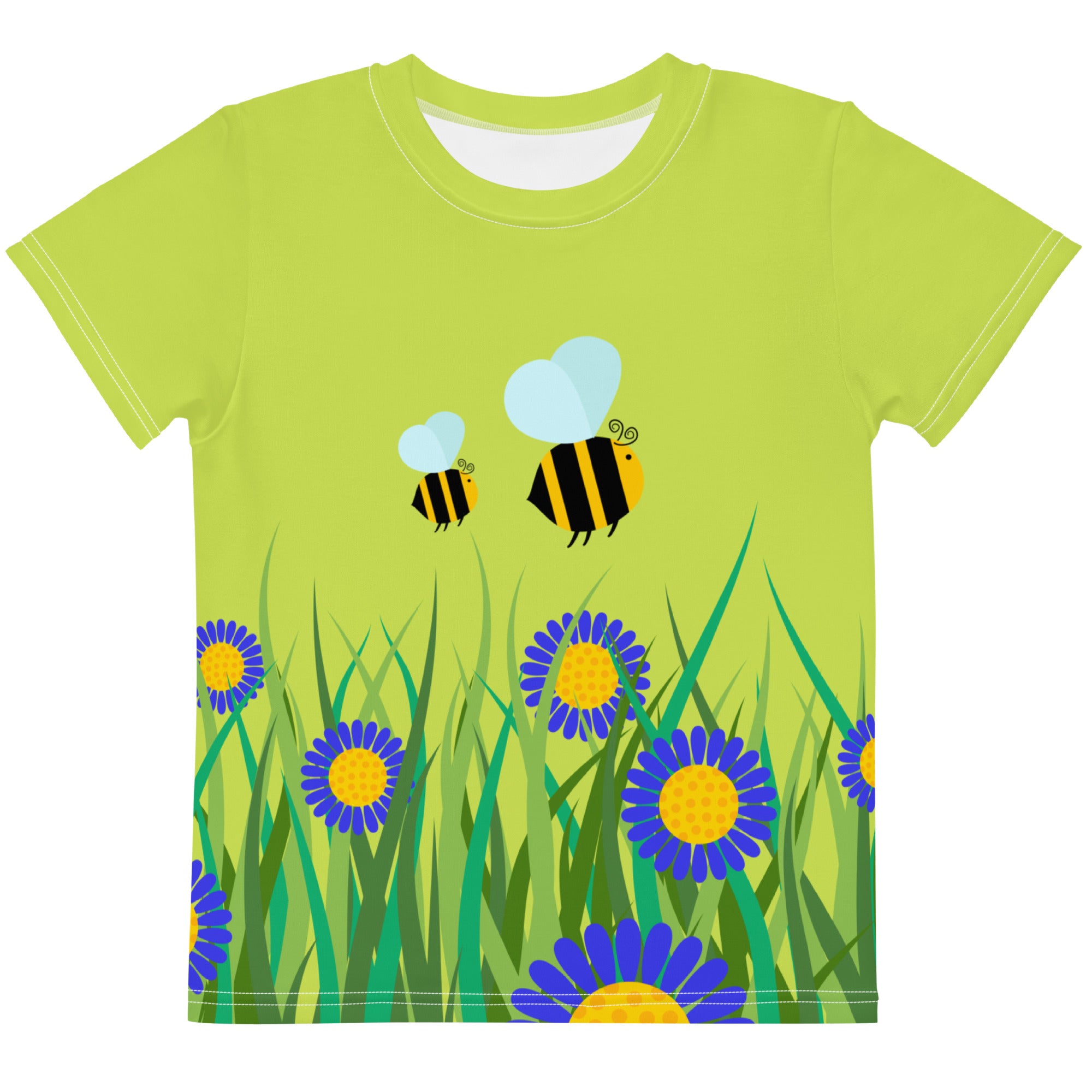 Kids crew neck t-shirt-Beetiful Flower Garden II Mindaro
