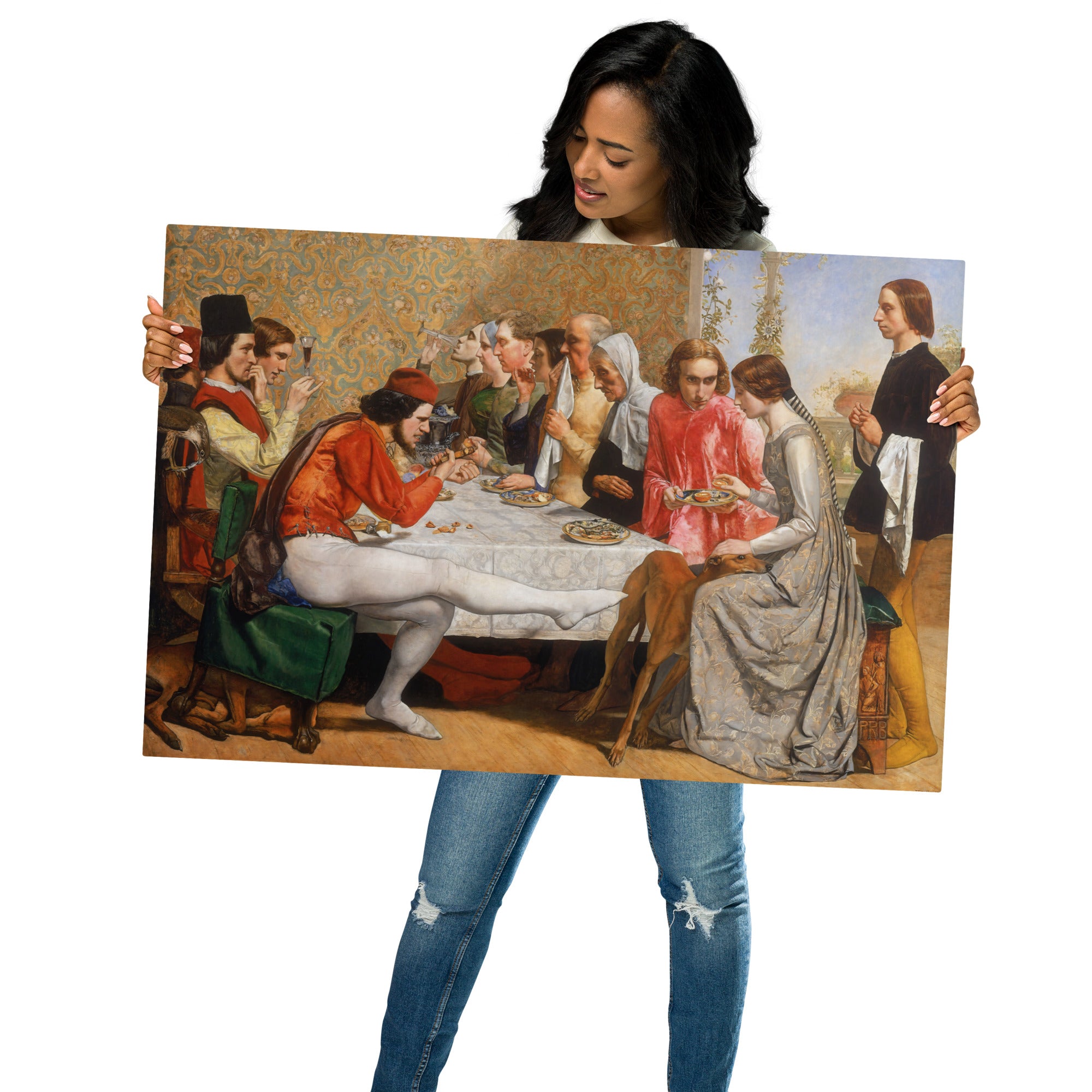 Metal prints-Sir John Everett Millais-English 1829-1896-Lorenzo and Isabella 1848-1849