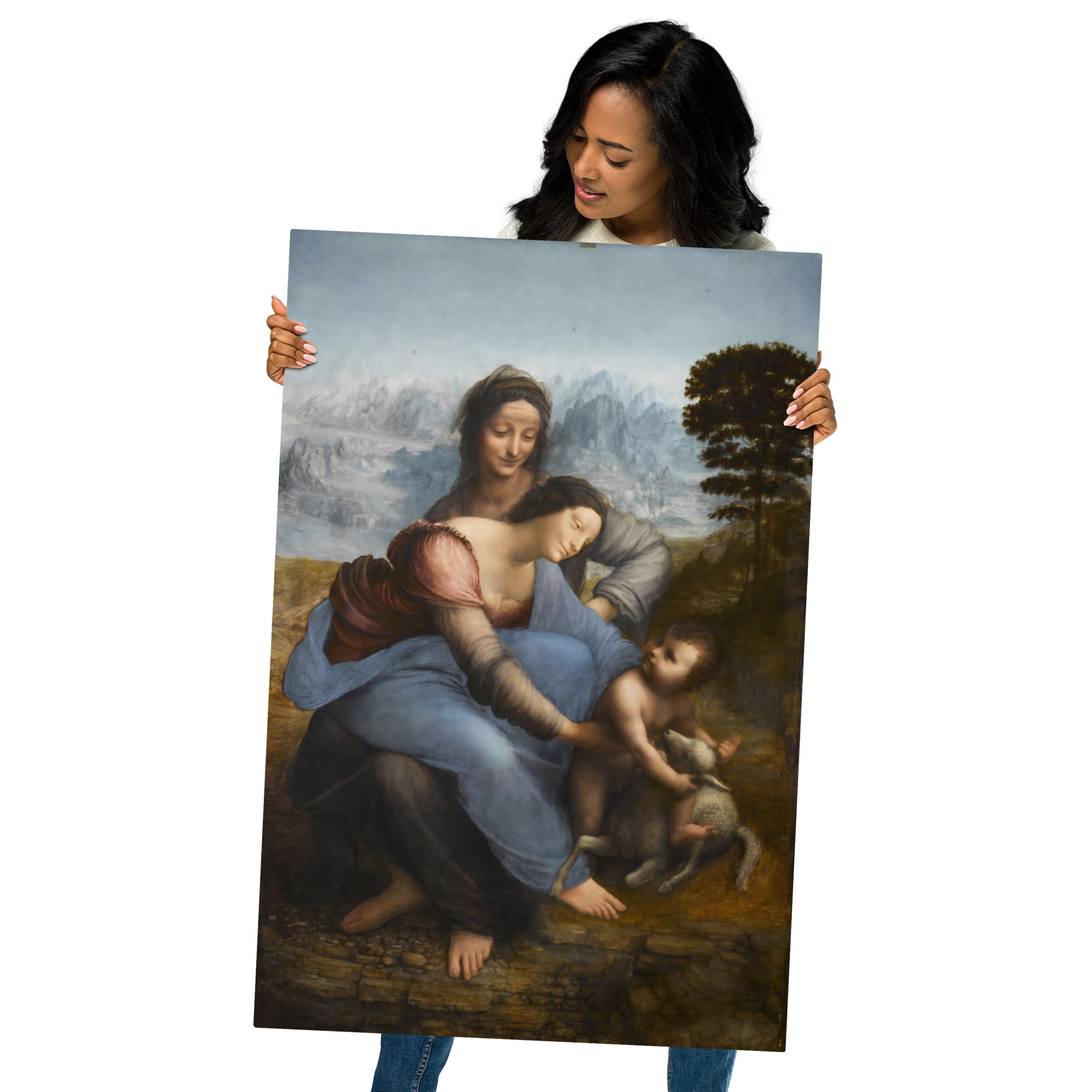 Metal prints-Leonardo da Vinci-Italian 1452-1519 Sainte Anne 1501-1519