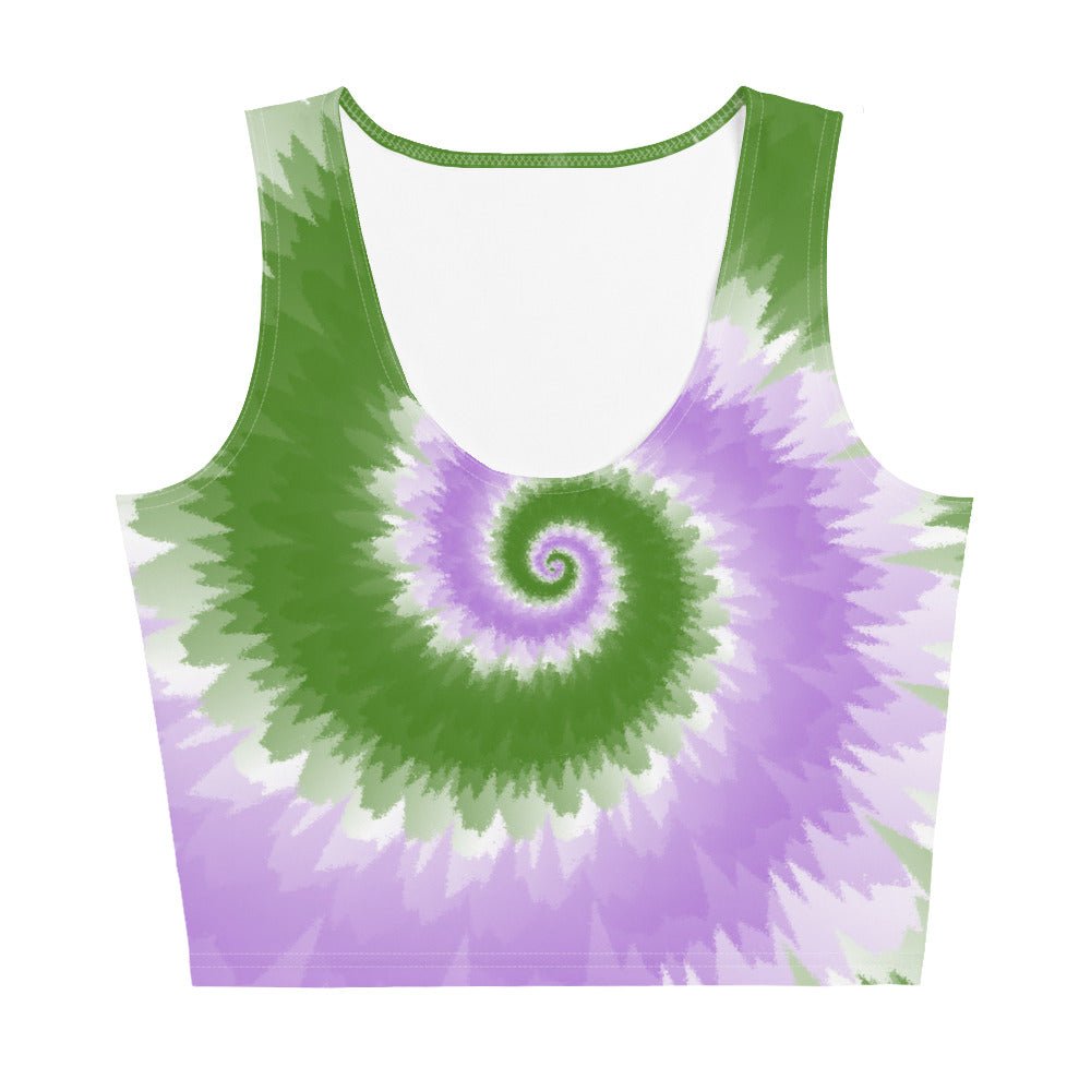 Crop Top-Tie Dye Spiral - Genderqueer