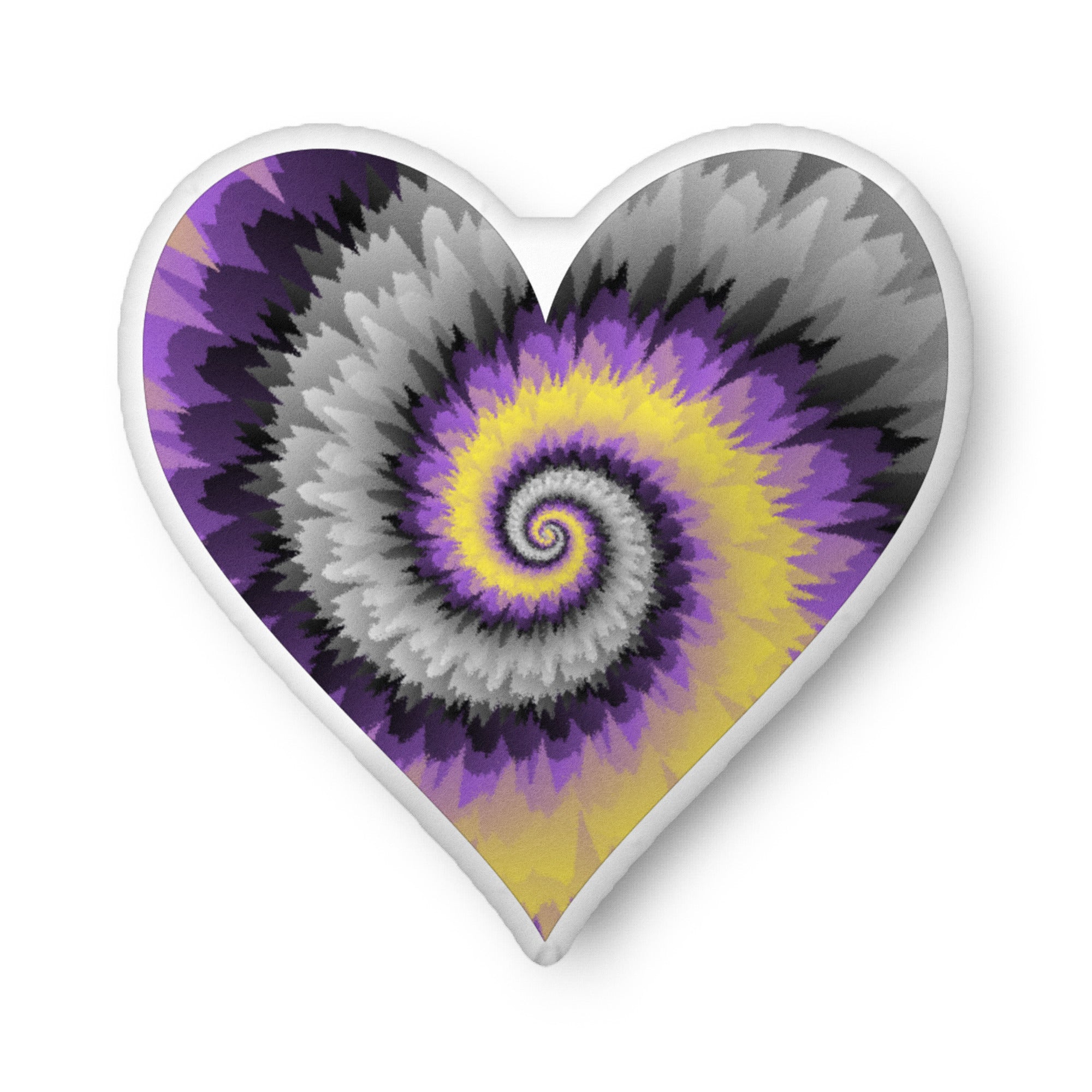 Custom-shaped pillow-Tie Dye Nonbinary Heart