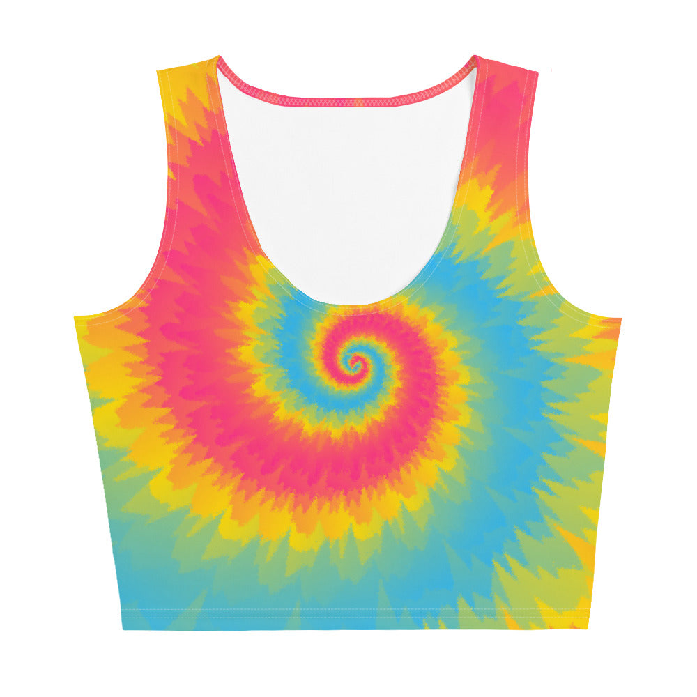 Crop Top-Tie Dye Spiral - Pansexual