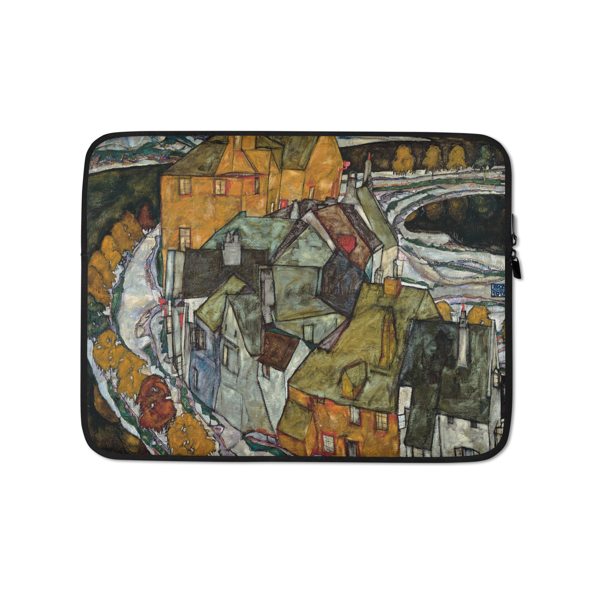 Laptop Sleeve-Egon Schiele-Crecent of Houses II