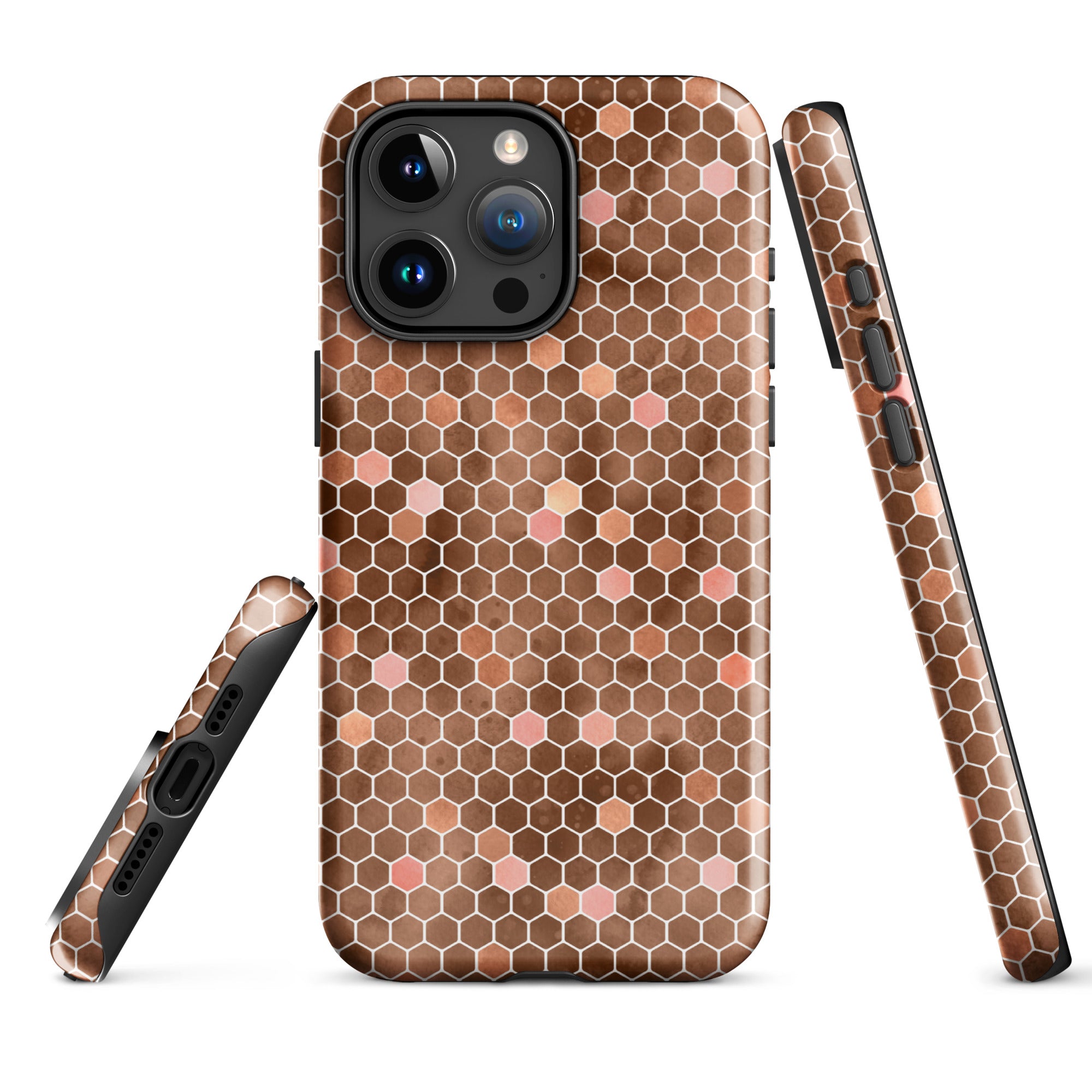 Tough Case for iPhone®- Honeycomb Brown
