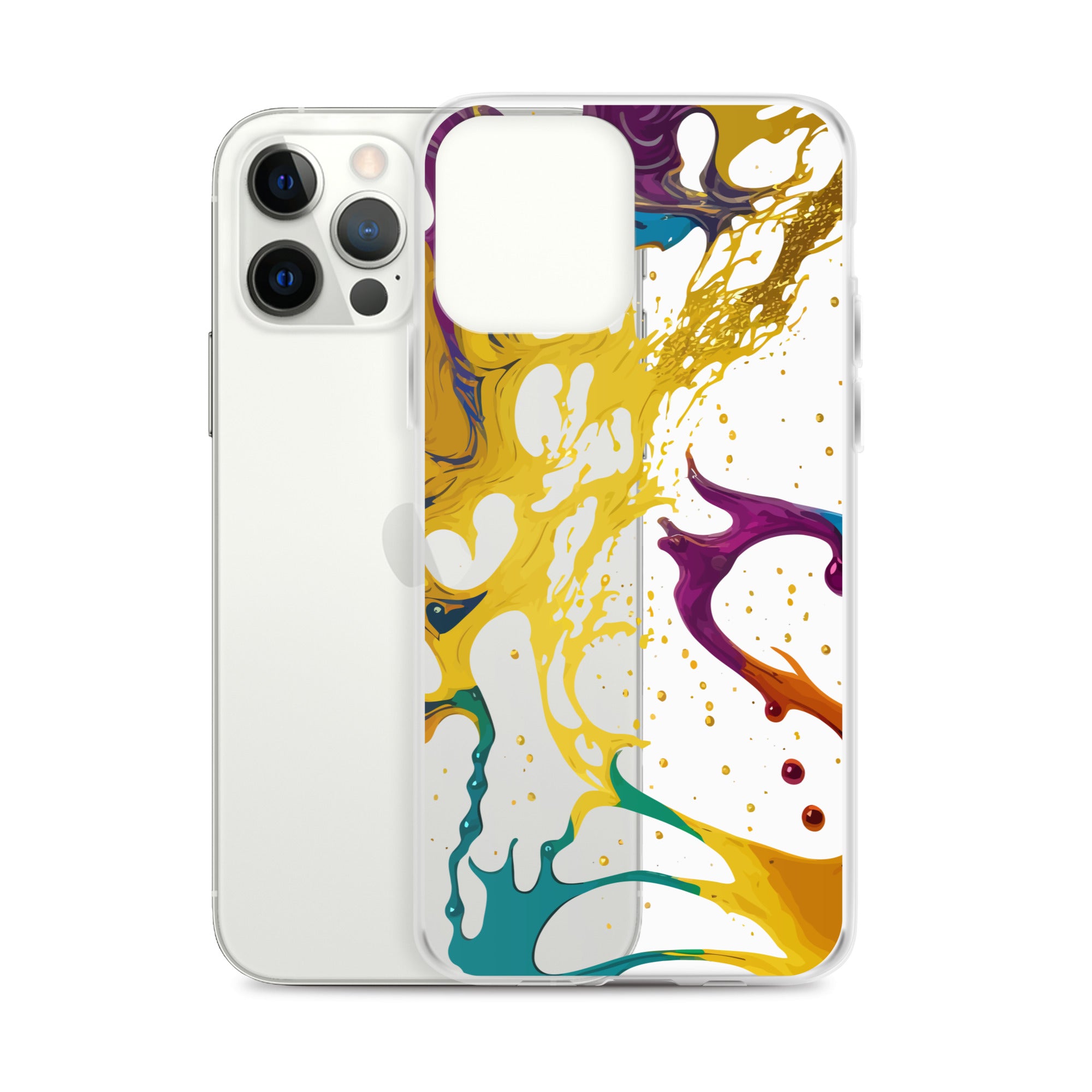 Clear Case for iPhone®-Alchohol Ink Design III