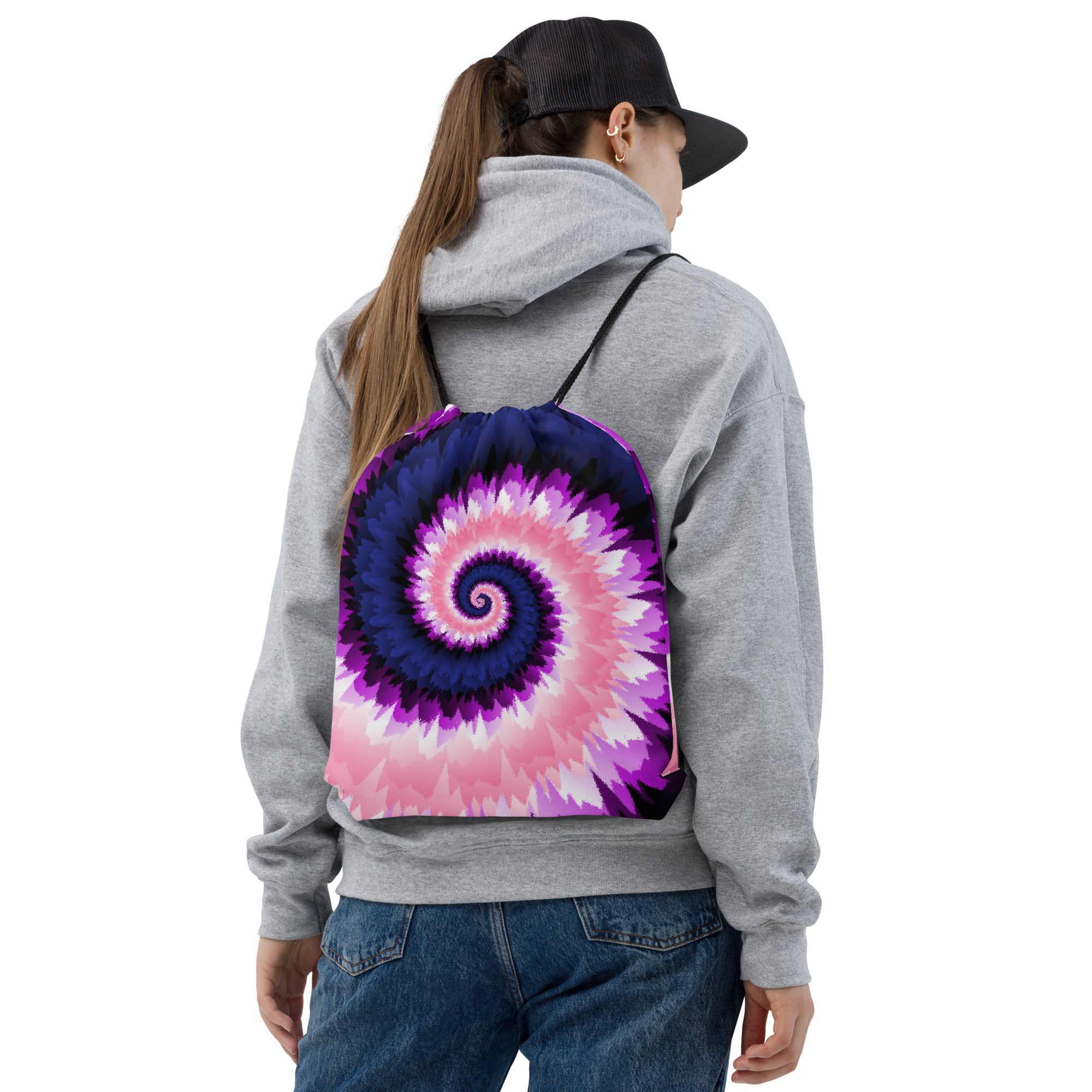 Drawstring Bag-Tie Dye Spiral-Genderfluid