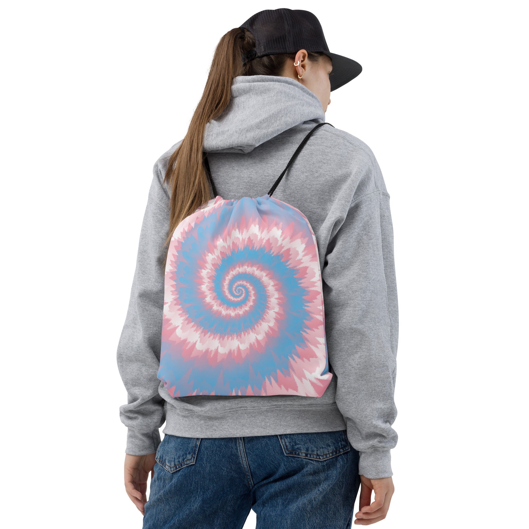 Drawstring Bag-Tie Dye Spiral-Transgender