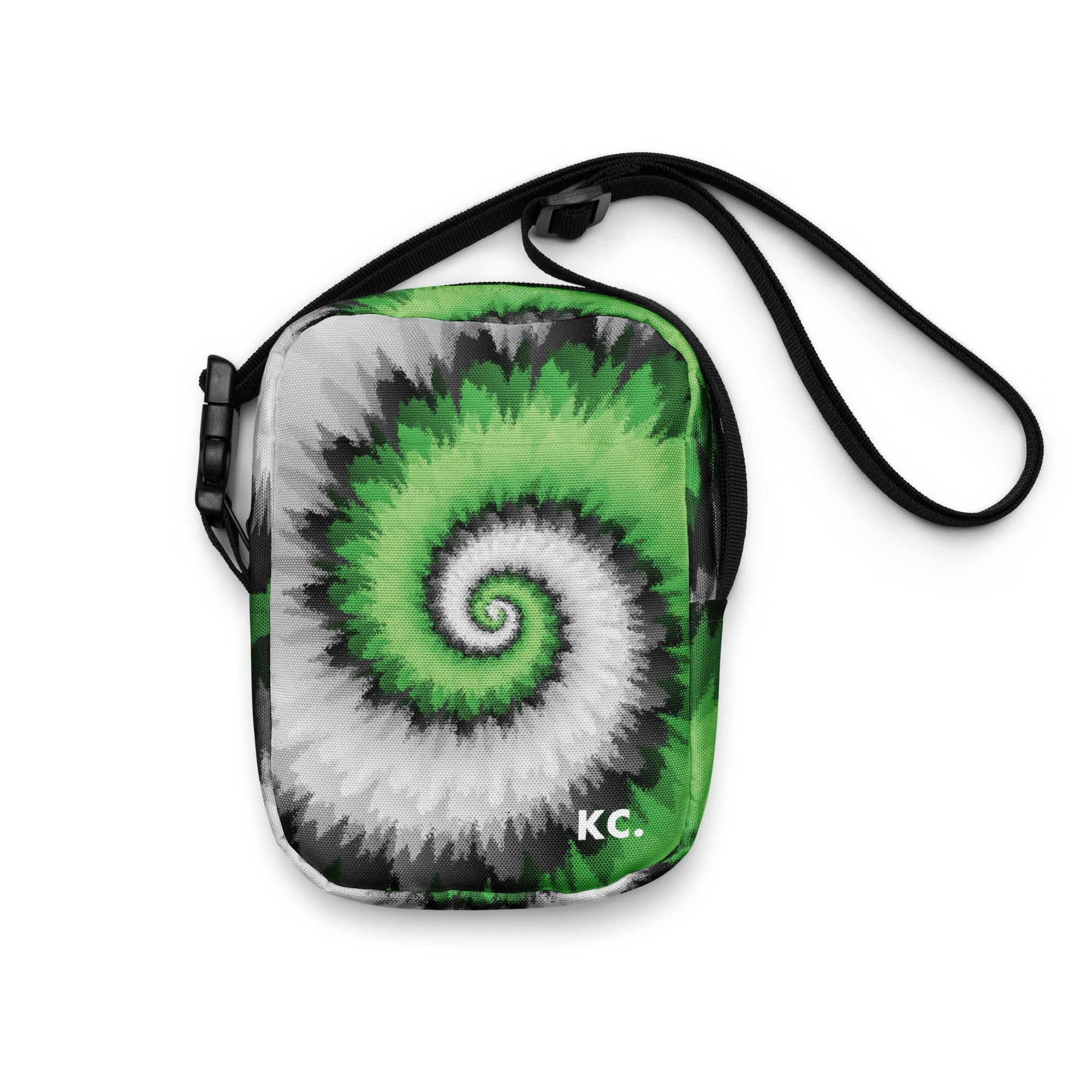 Utility crossbody bag-Tie Dye Spiral - Aromantic