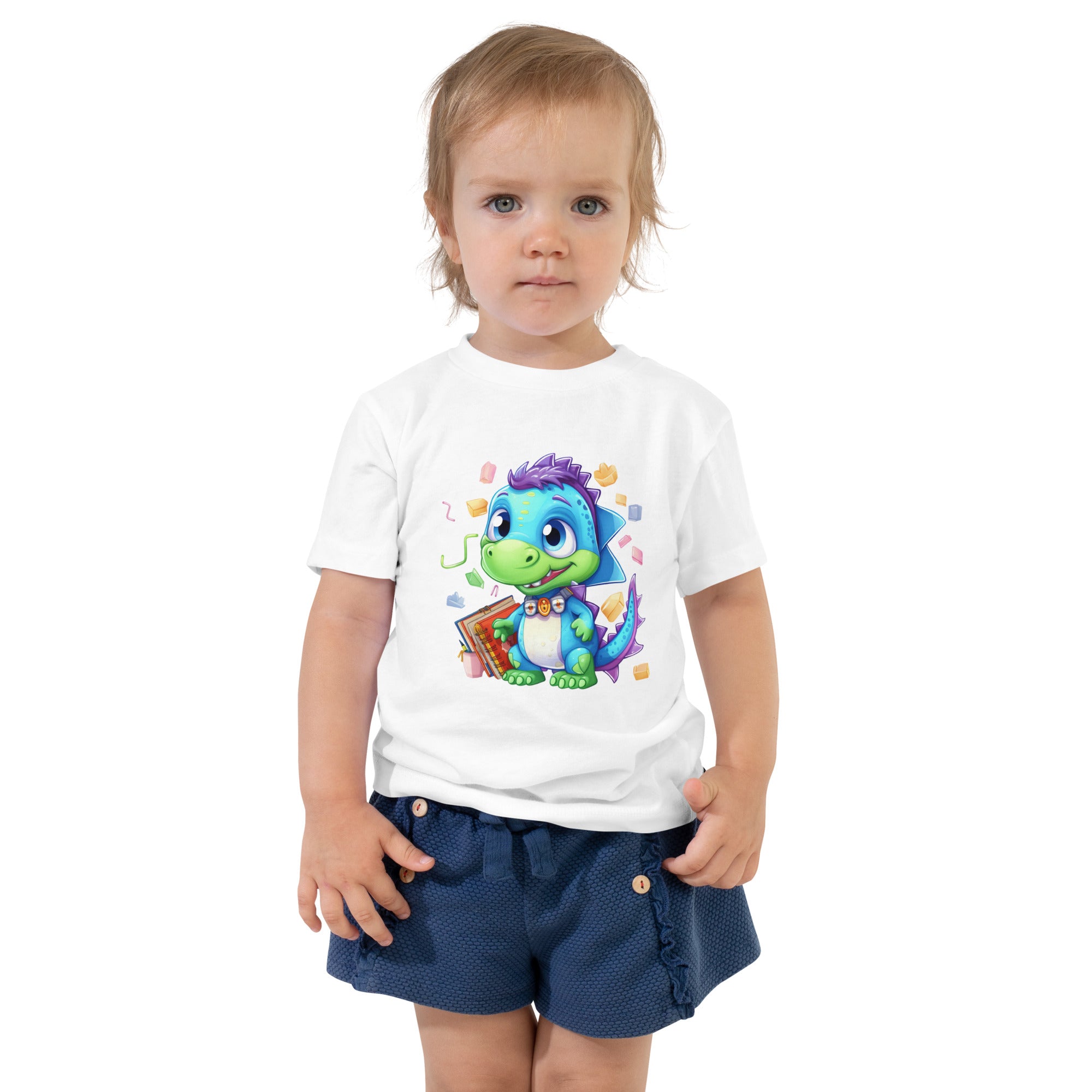 Toddler Short Sleeve Tee- Cute Dinosaur
