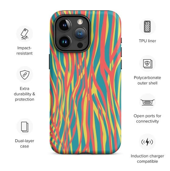 Tough Case for iPhone®- Funky Zebra Pattern III