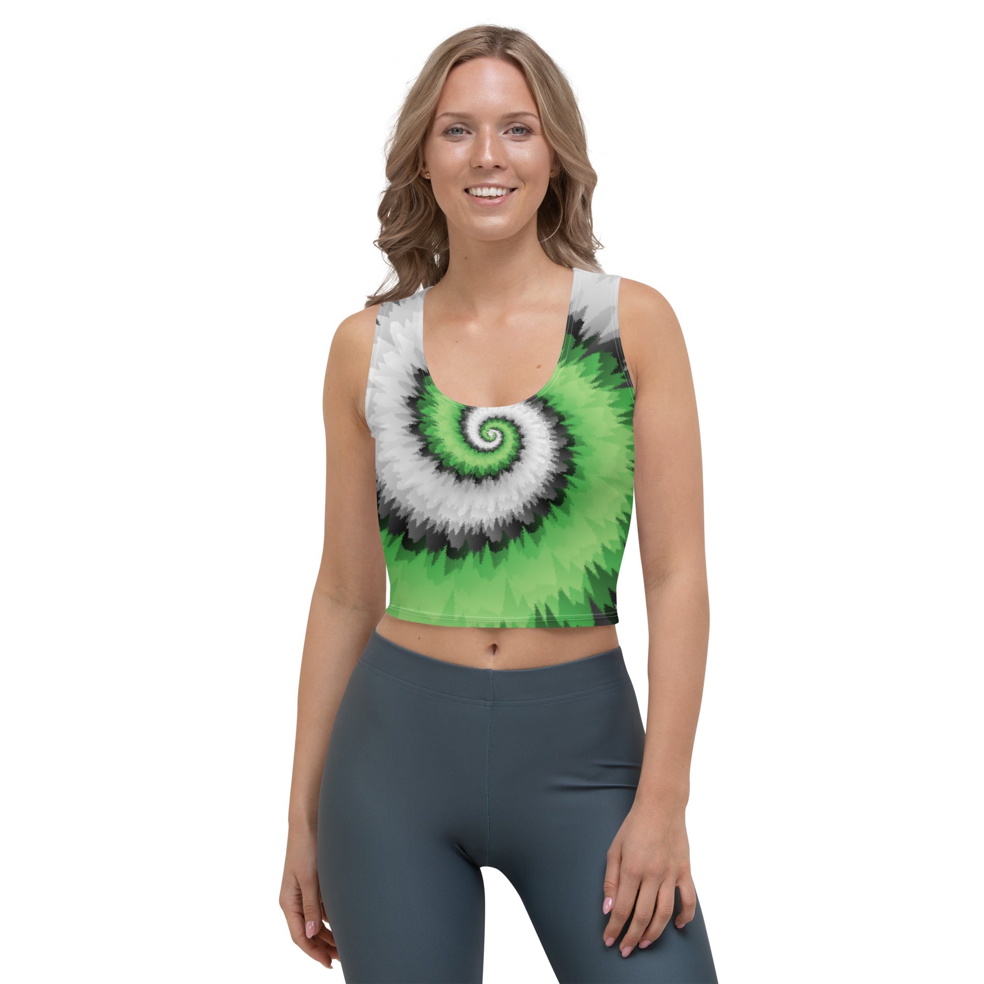 Crop Top-Tie Dye Spiral - Aromantic