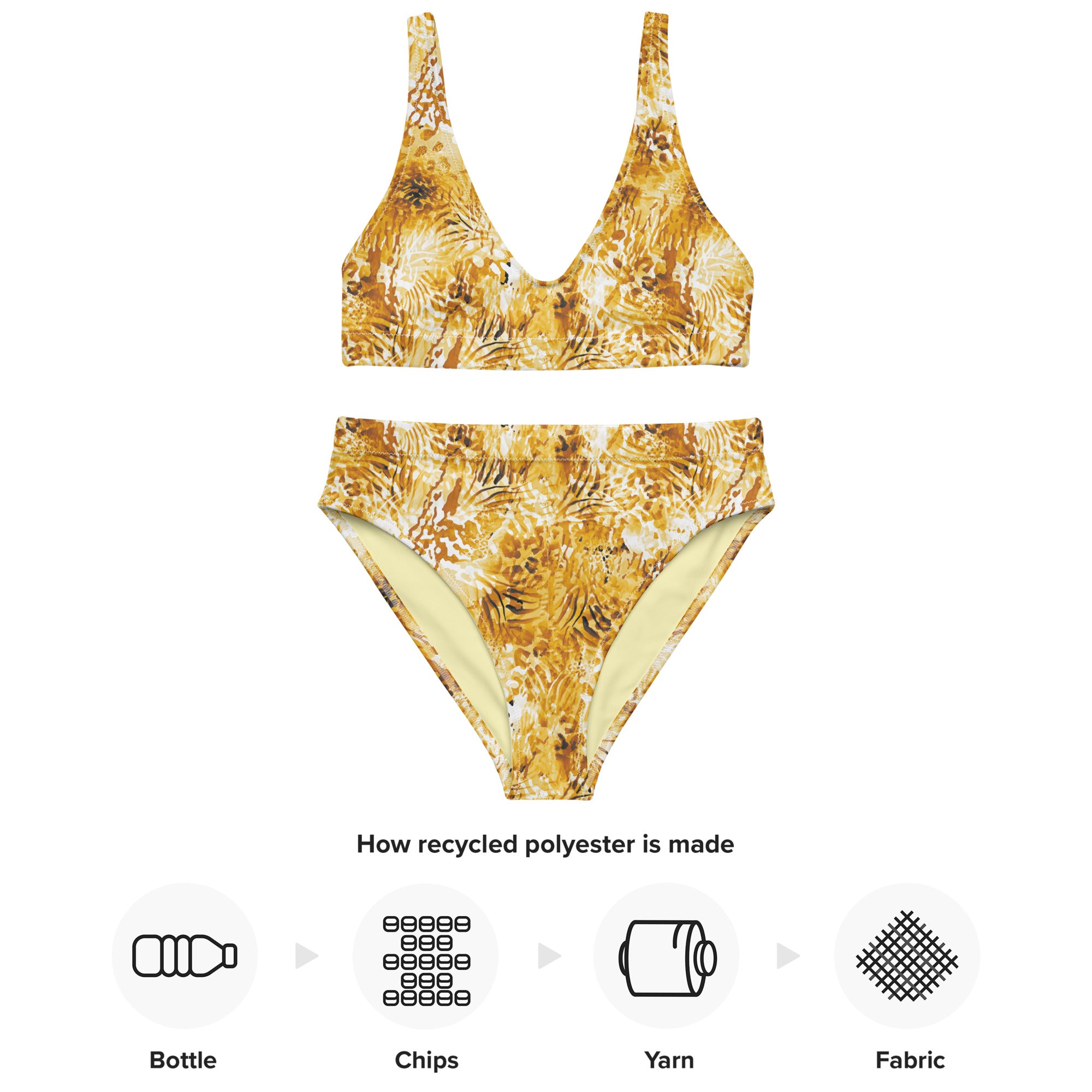 Recycled high-waisted bikini- Wilderness Design III