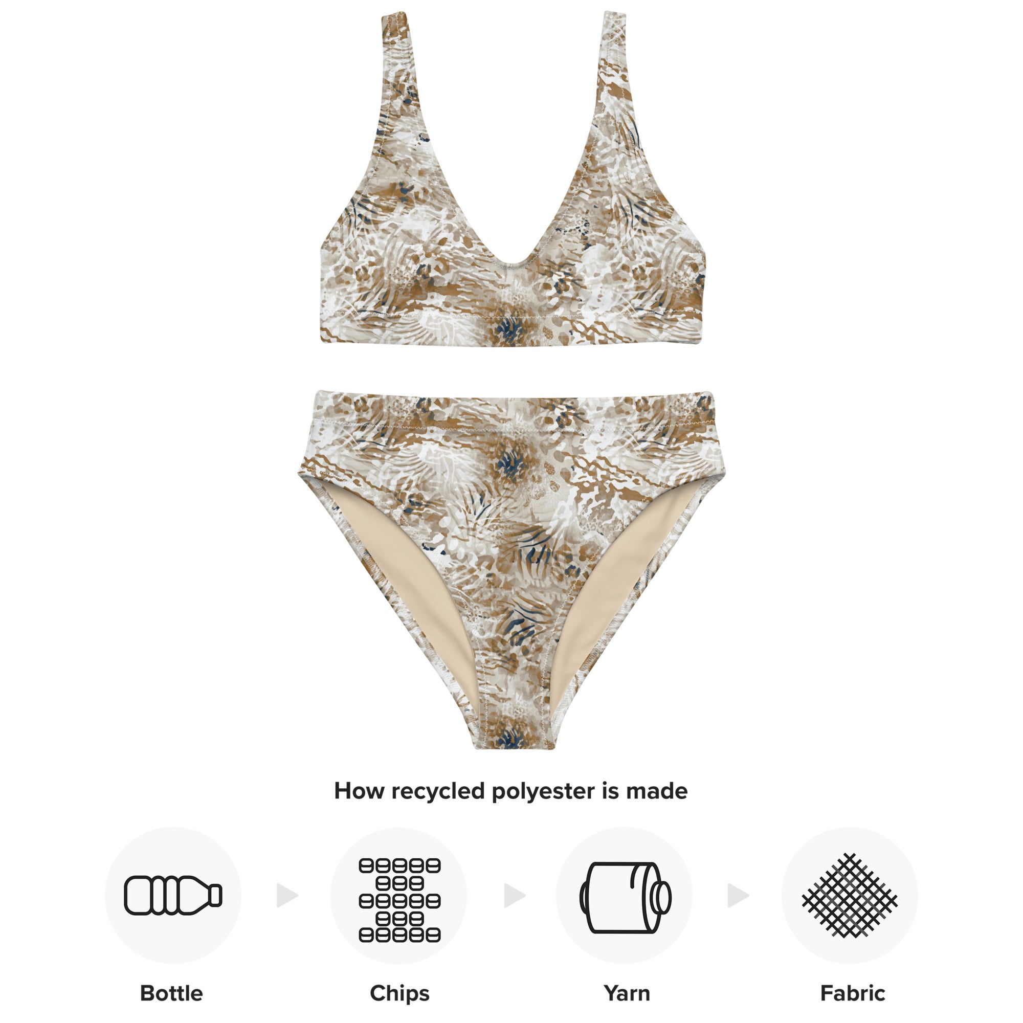 Recycled high-waisted bikini- Wilderness Design I