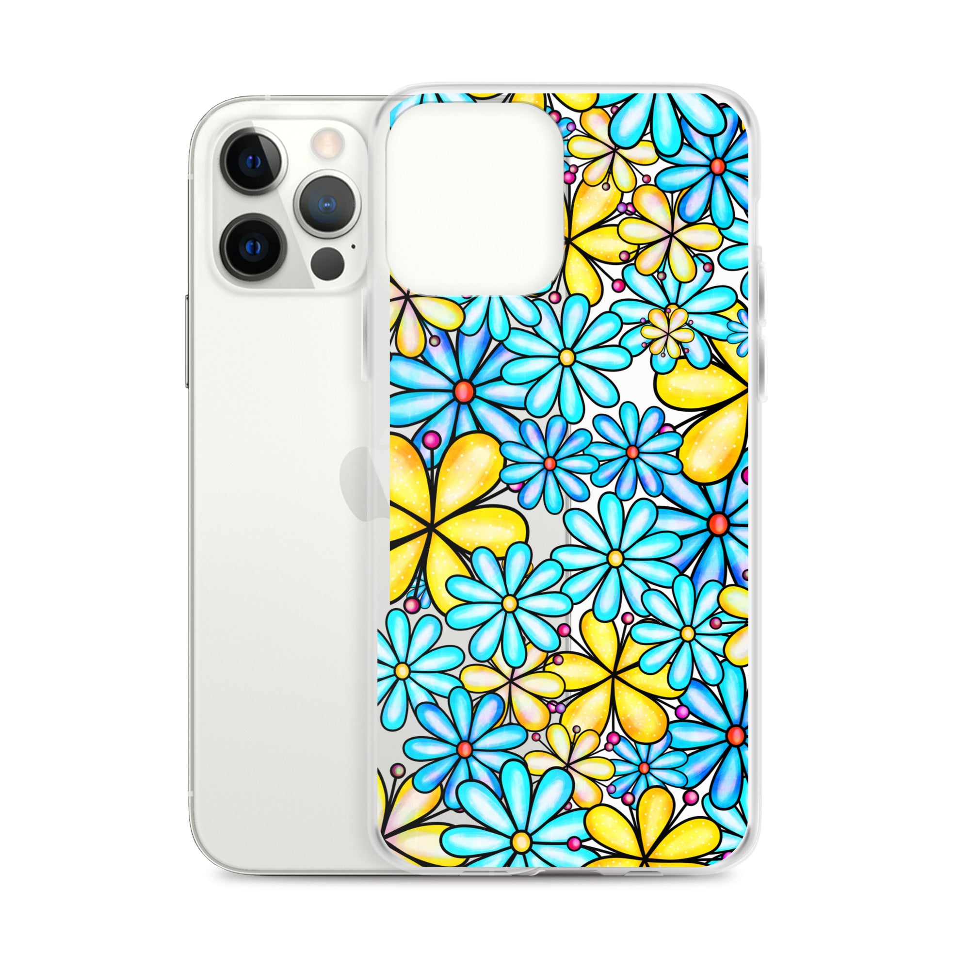 Clear Case for iPhone®- Floral Doodle Design I