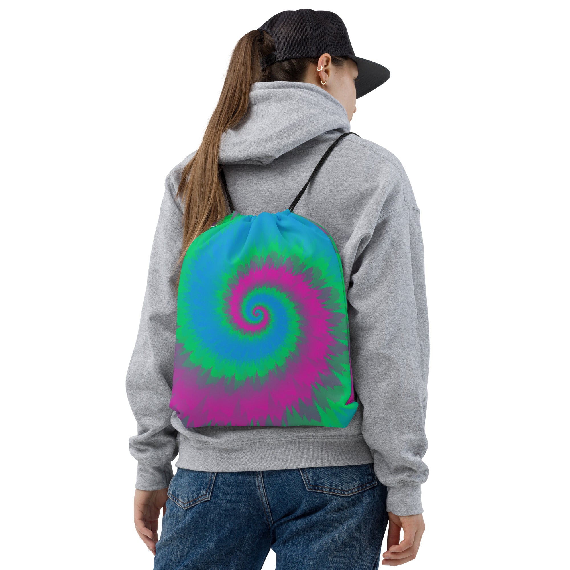 Drawstring Bag-Tie Dye Spiral-Polysexual