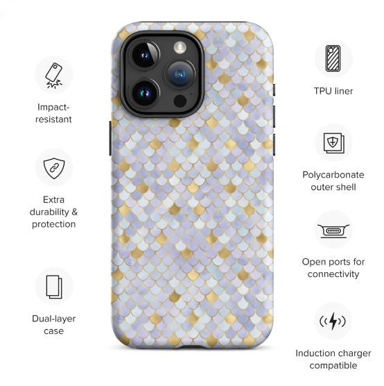 Tough Case for iPhone®- Mermaid Skin Purple