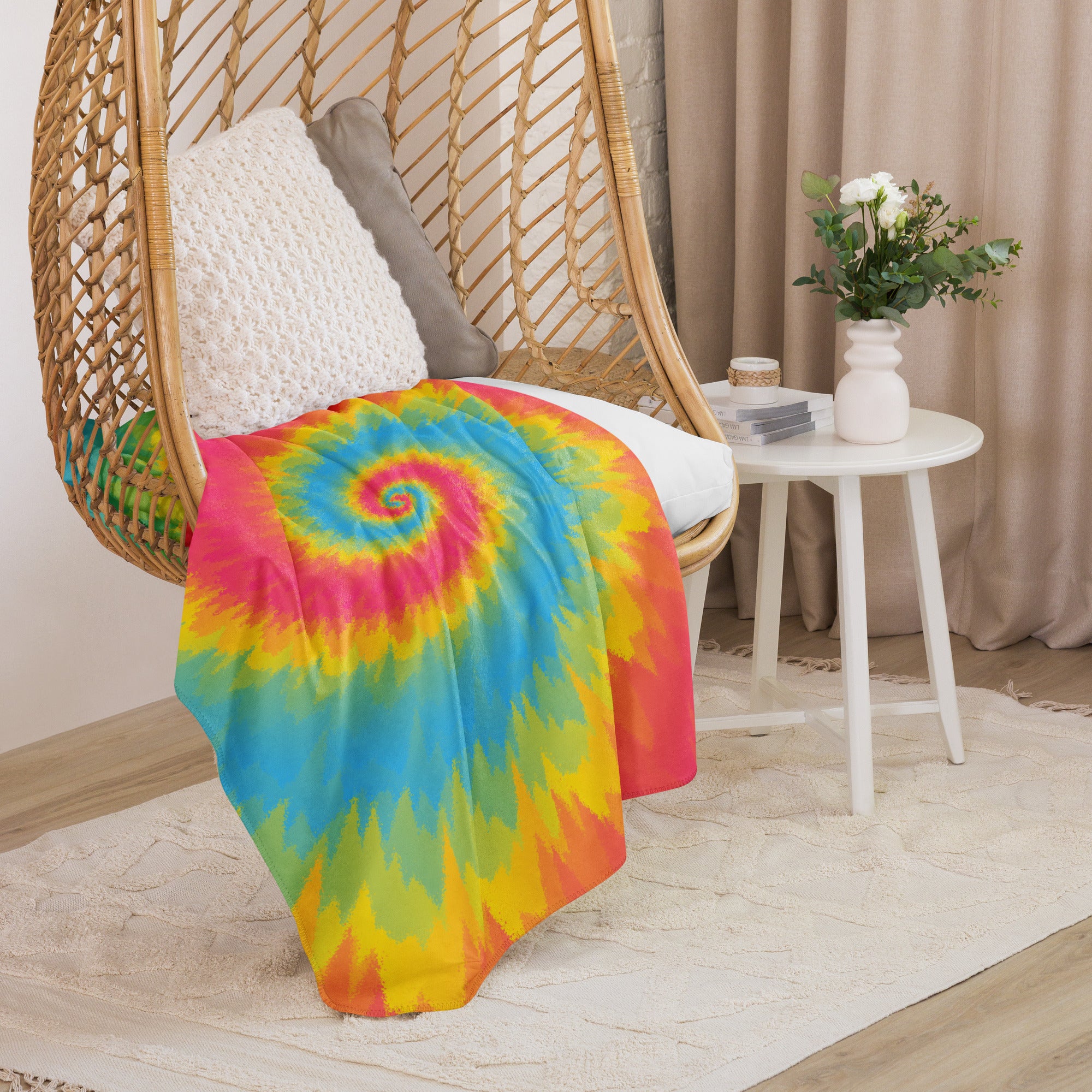 Sherpa blanket- Tie Dye Spiral-Pansexual