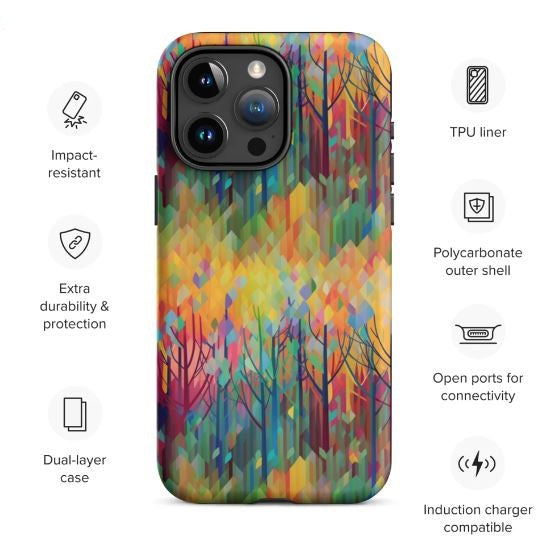 Tough Case for iPhone®- Rainbow Forest Pattern IV