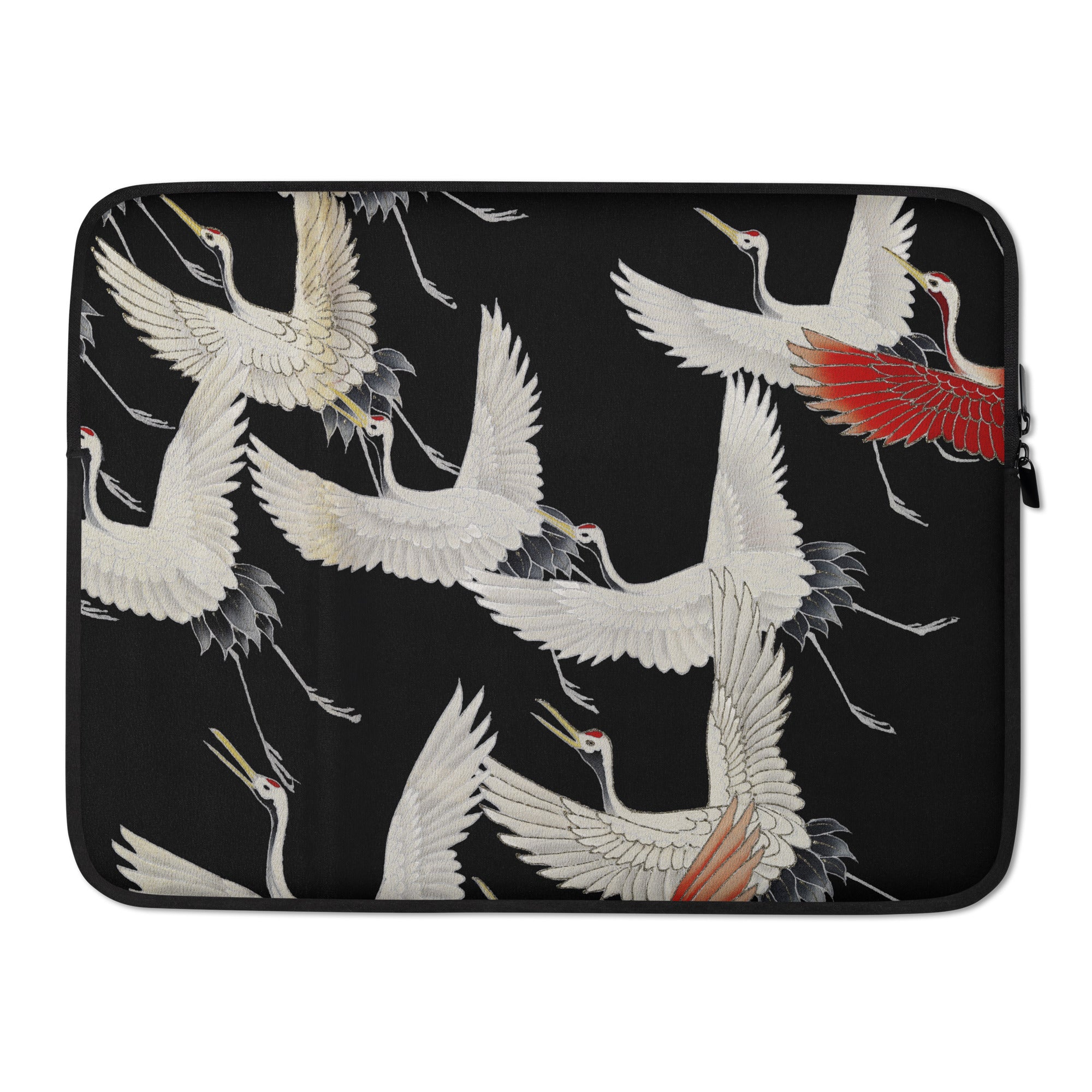 Laptop Sleeve-Furisode with a Myriad of Flying Cranes