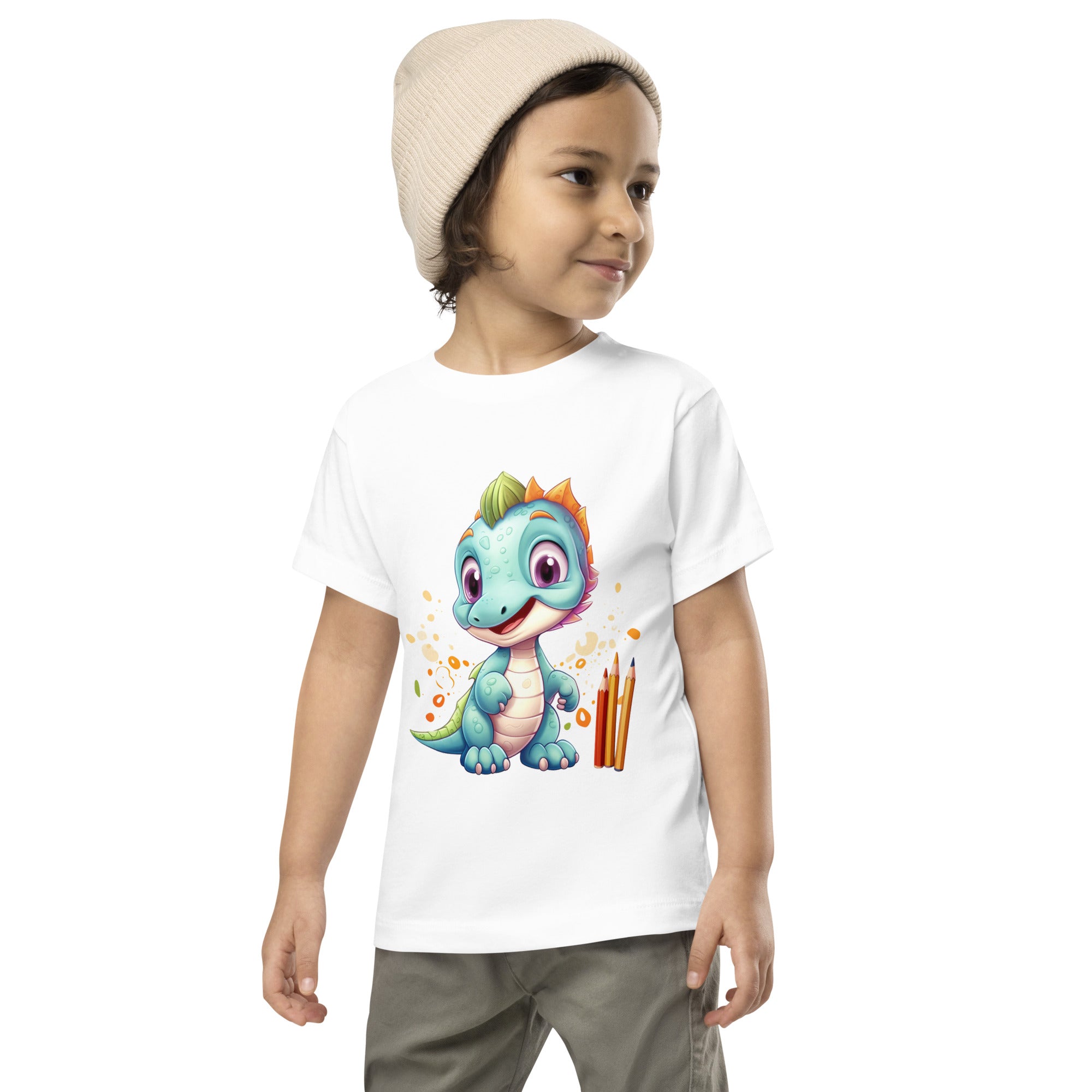 Toddler Short Sleeve Tee- Cute Dinosaur