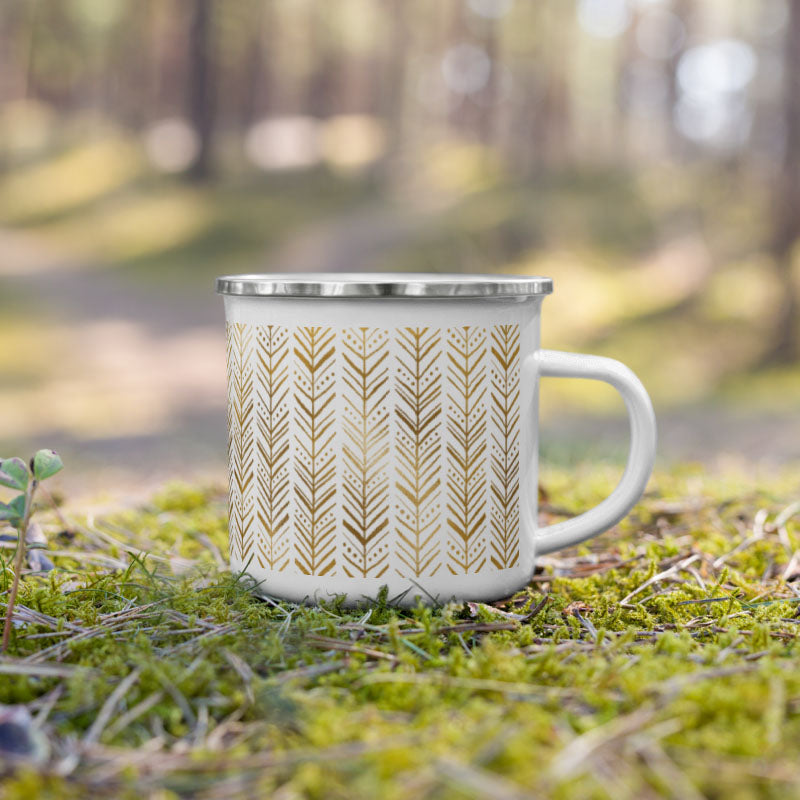 Enamel Mug- Golden Pattern IV
