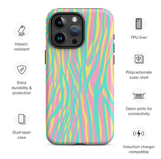 Tough Case for iPhone®- Funky Zebra Pattern I