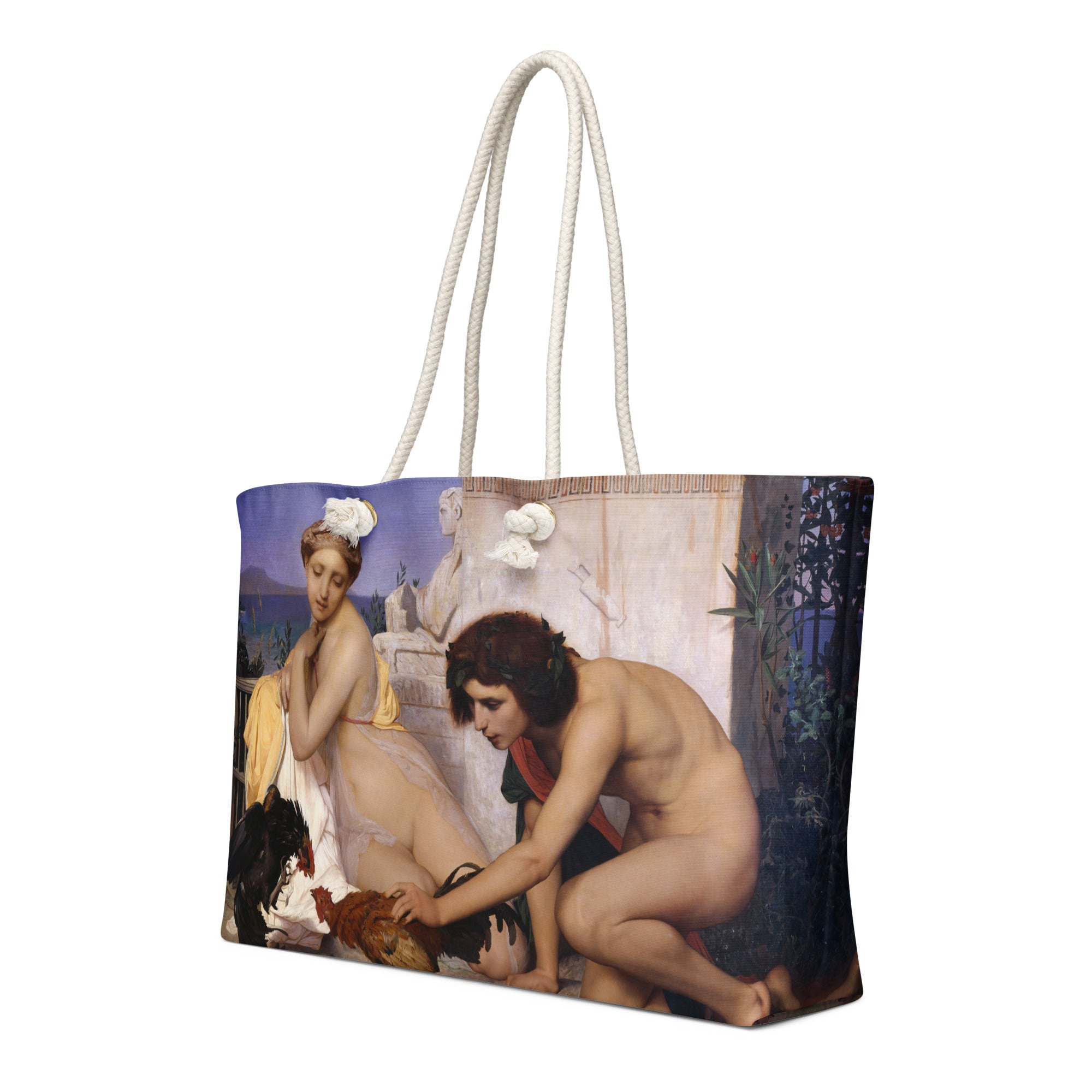 Oversized weekender bag-Young Greeks attending a Cock Fight