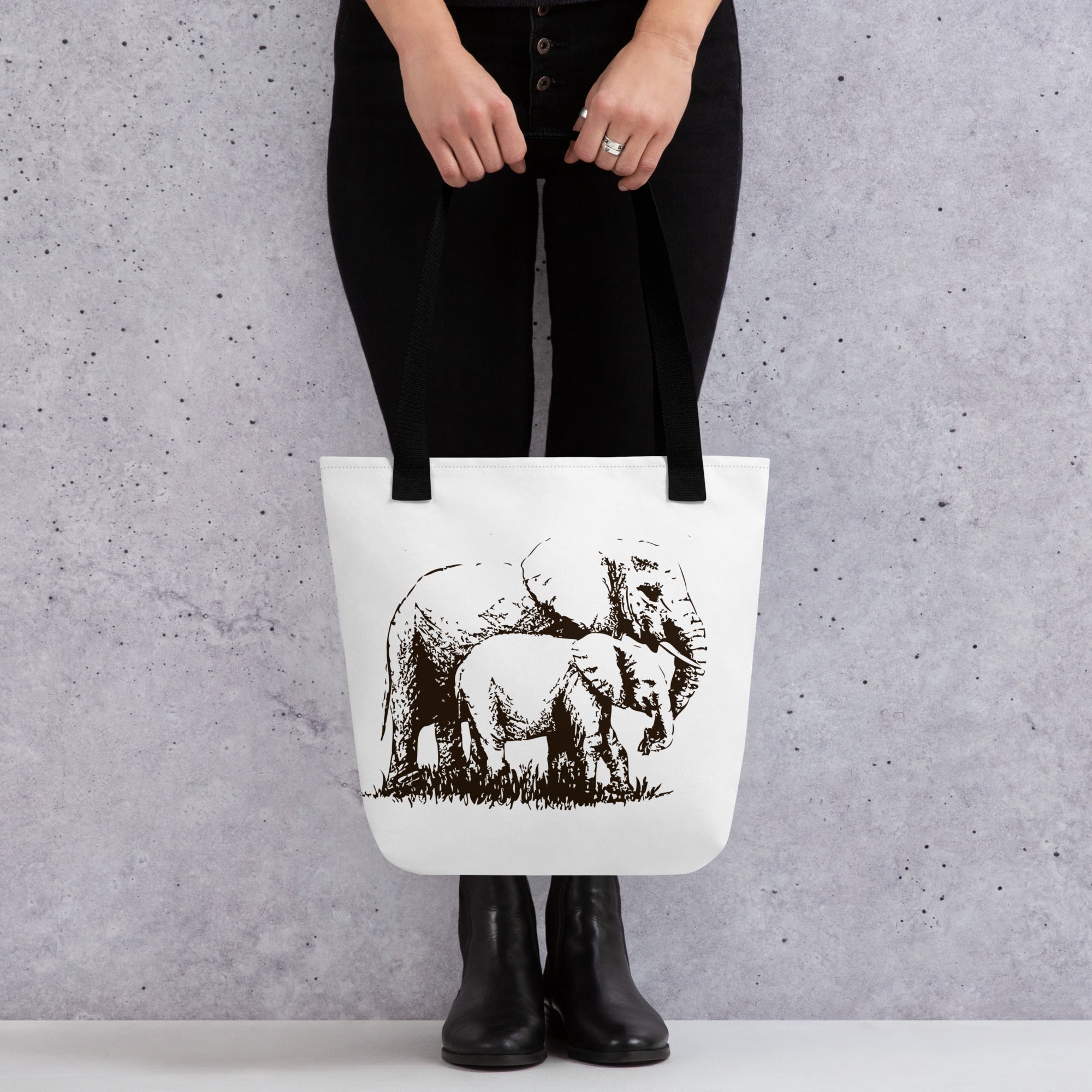 Tote bag- Elephants Mono