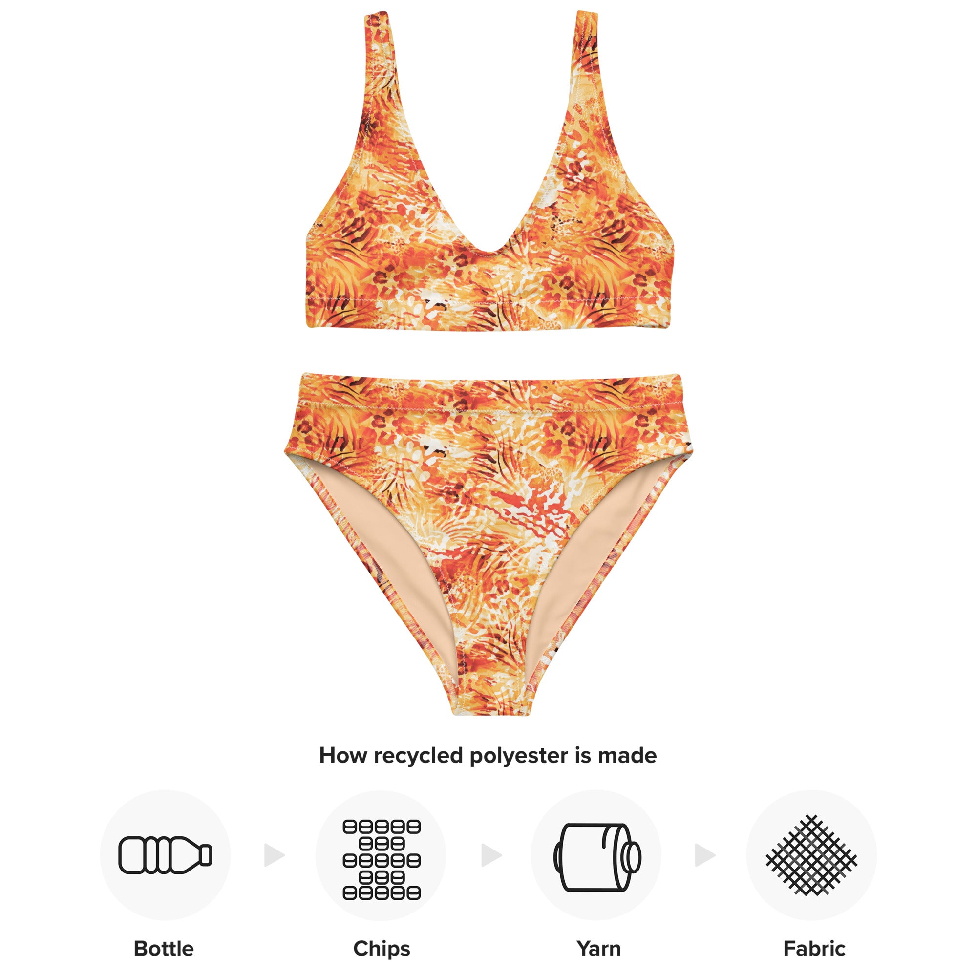 Recycled high-waisted bikini- Wilderness Design IV